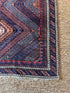 Antique West Afghan Tribal Blue Rug 3.10x6.10