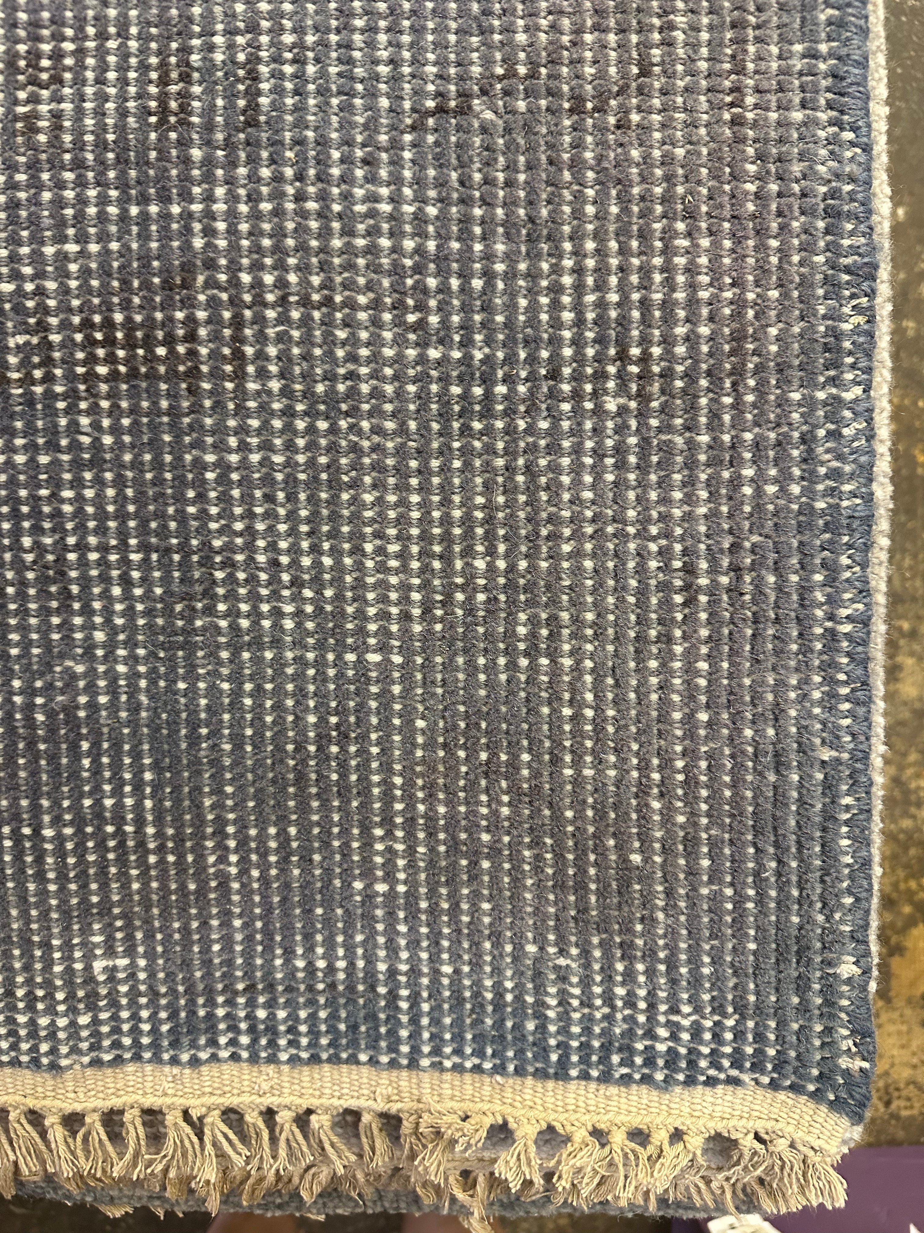 Nate or Not 6.6x9.6 Hand-Knotted Blue Vintage CLEARANCE