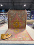Amber Lewis 4.2x8.3 Pink Hand-Knotted Vintage Turkish Oushak