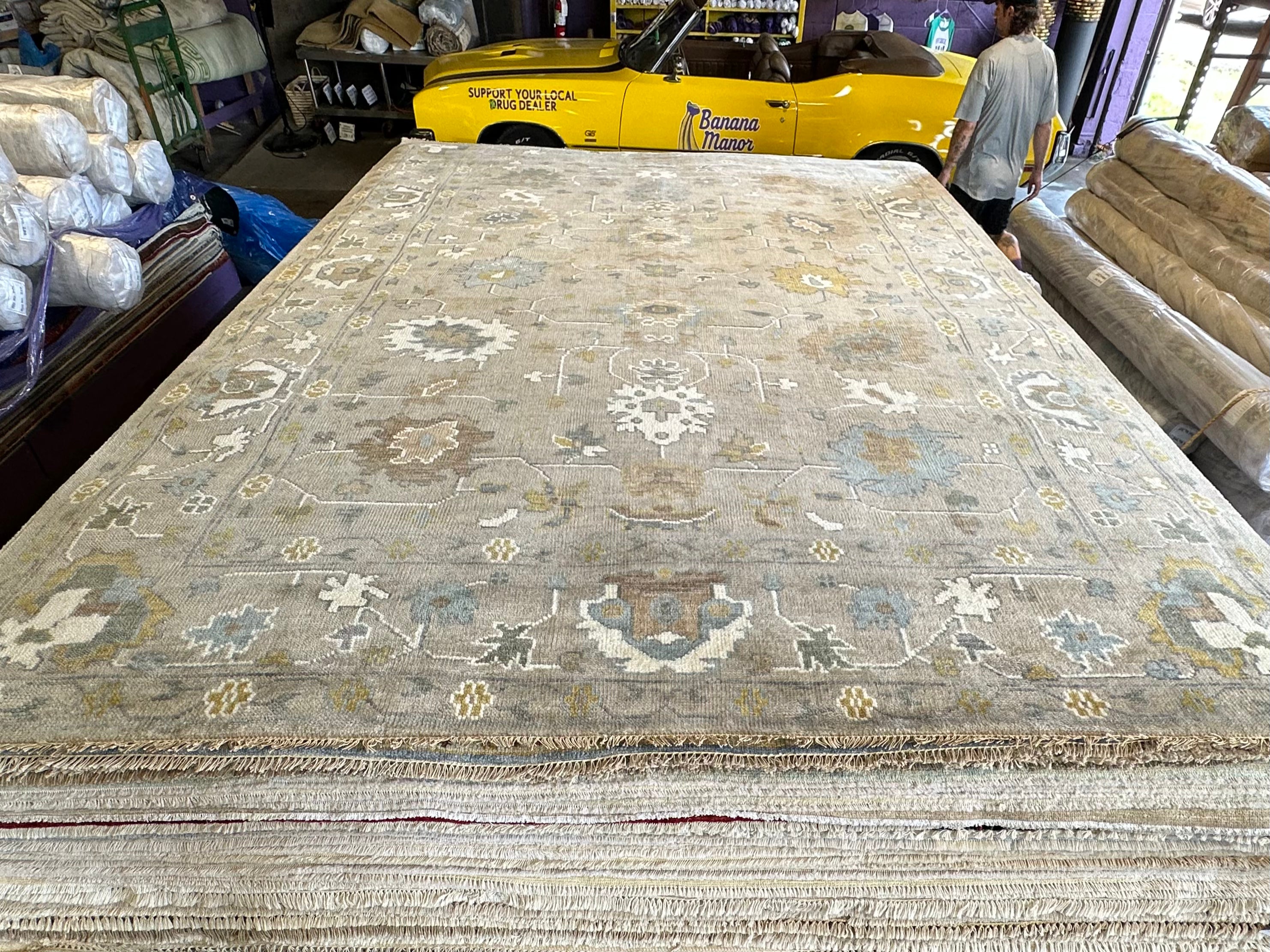 Jules Vaughn 10x14 Grey Hand-Knotted Oushak