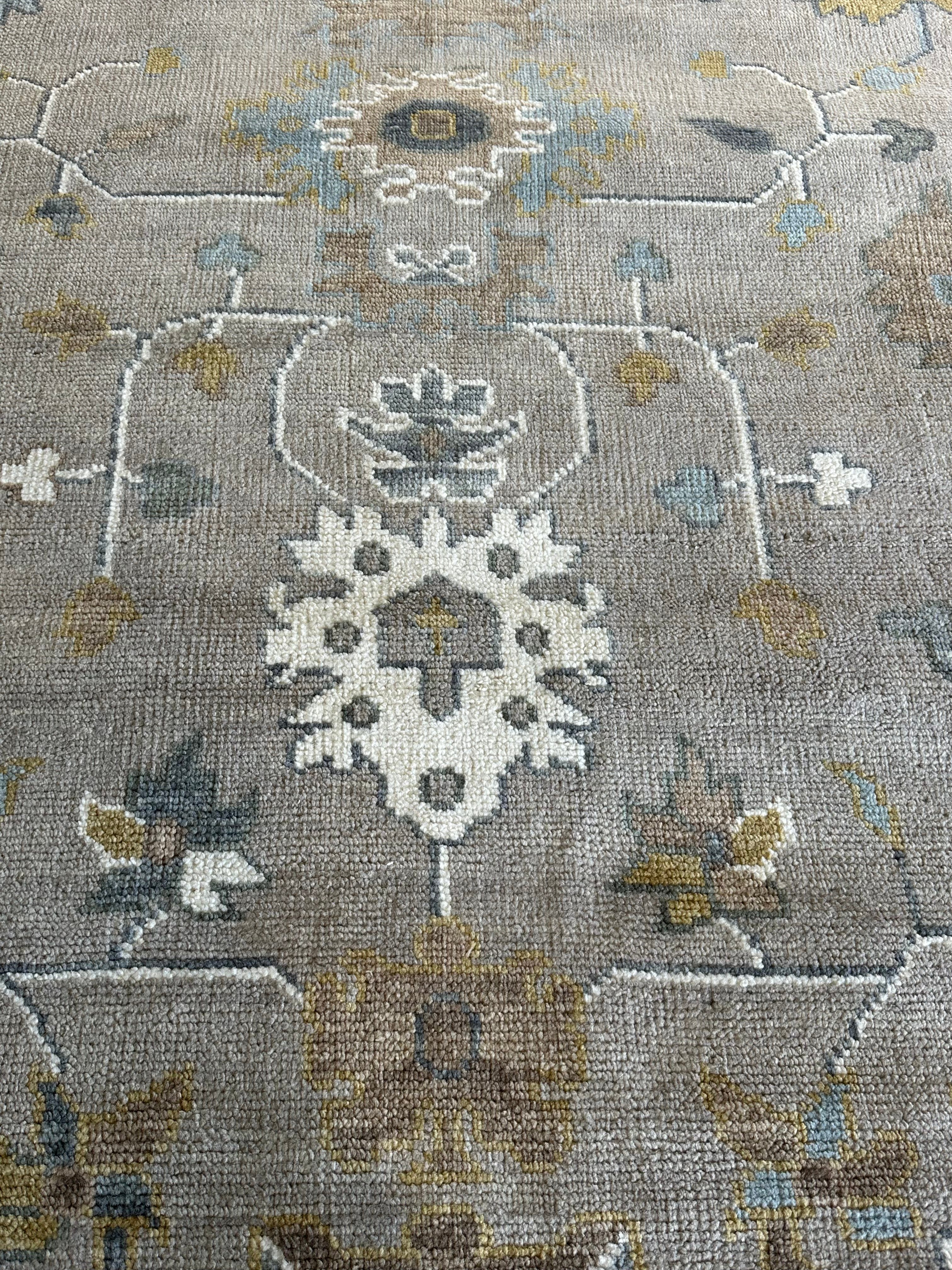Jules Vaughn 10x14 Grey Hand-Knotted Oushak
