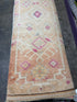 Marg Nuno 2.9x13.5 Pink Hand-Knotted Vintage Turkish Oushak Runner