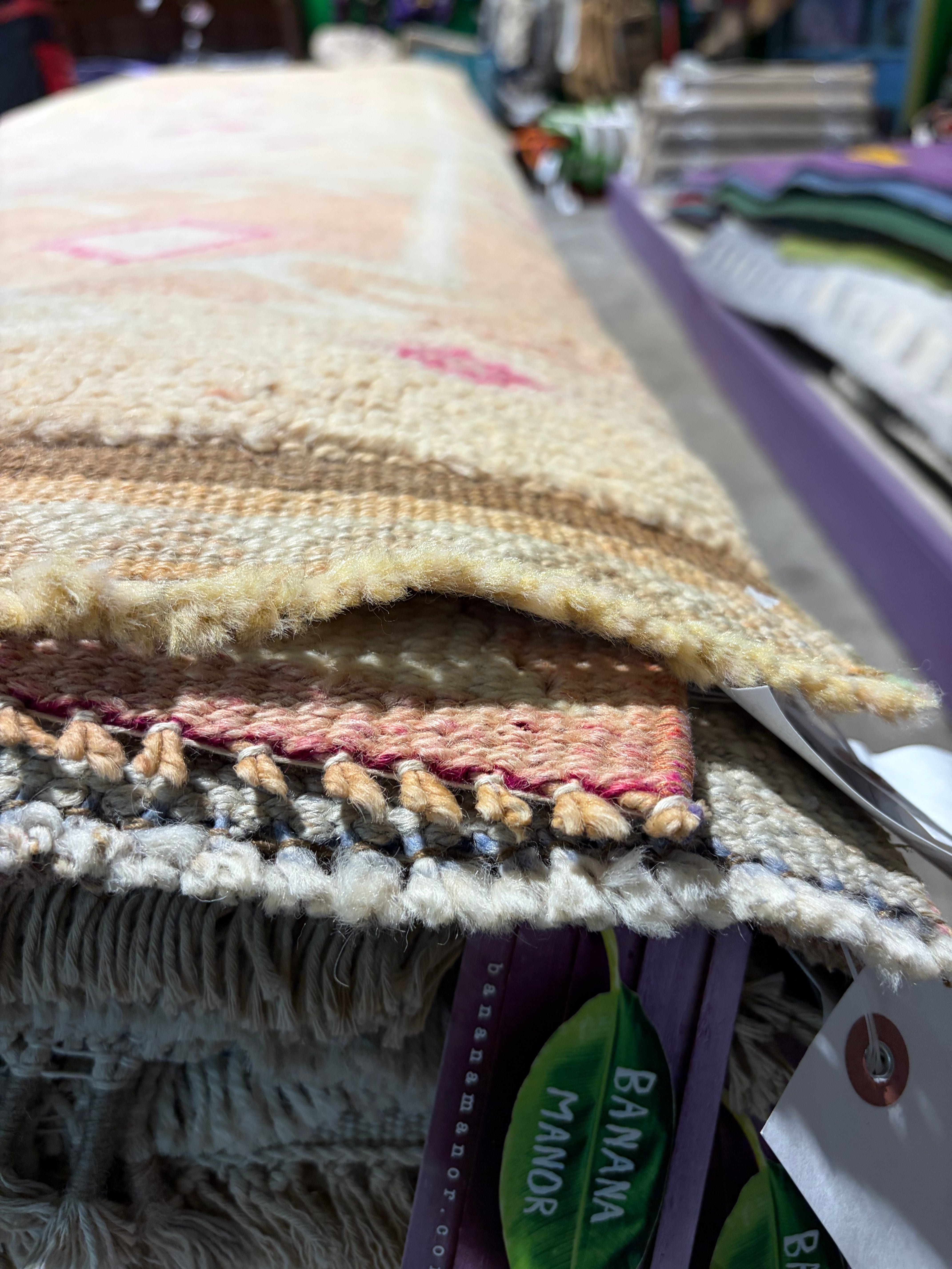 Marg Nuno 2.9x13.5 Pink Hand-Knotted Vintage Turkish Oushak Runner