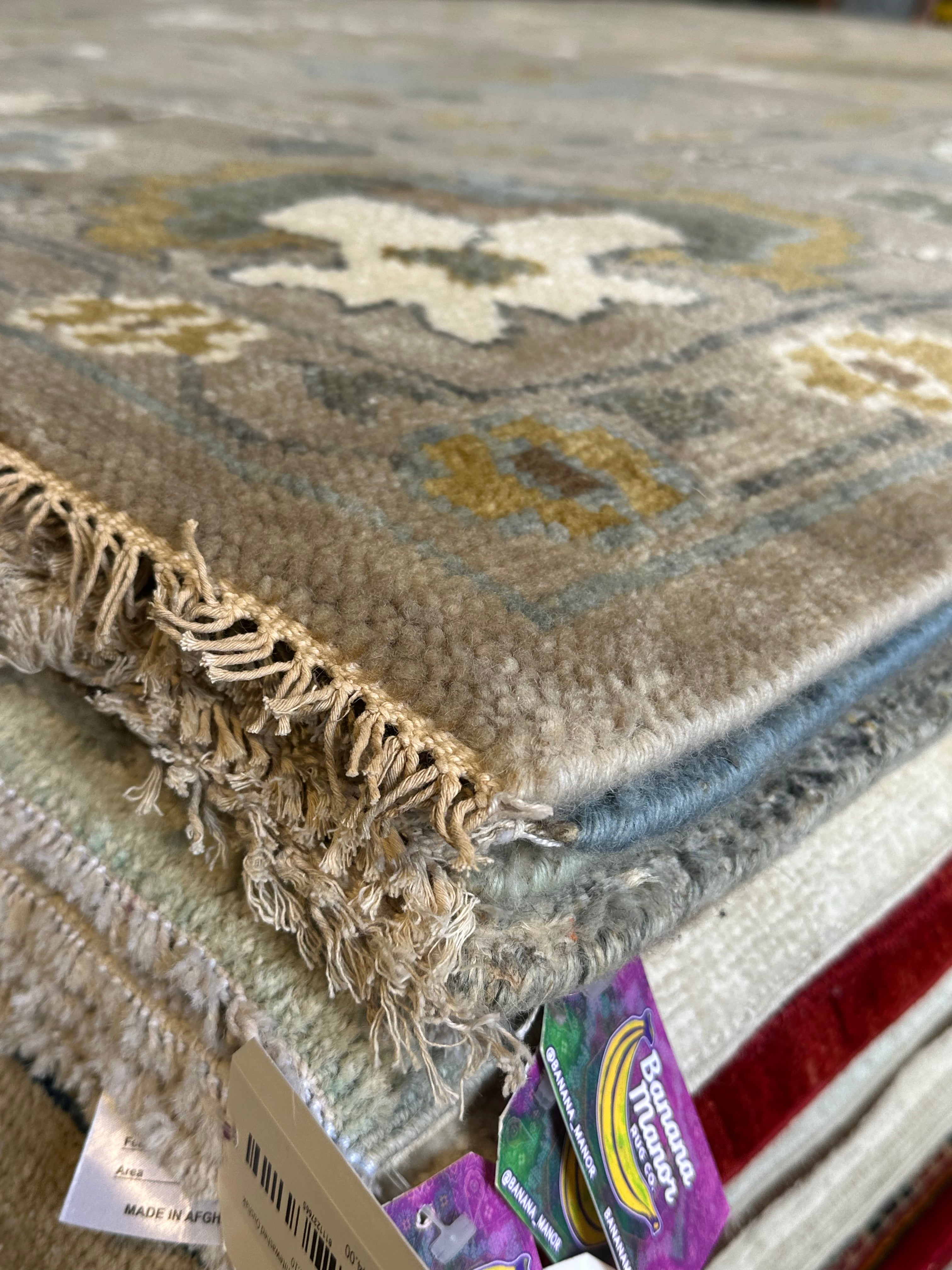 Jules Vaughn 10x14 Grey Hand-Knotted Oushak