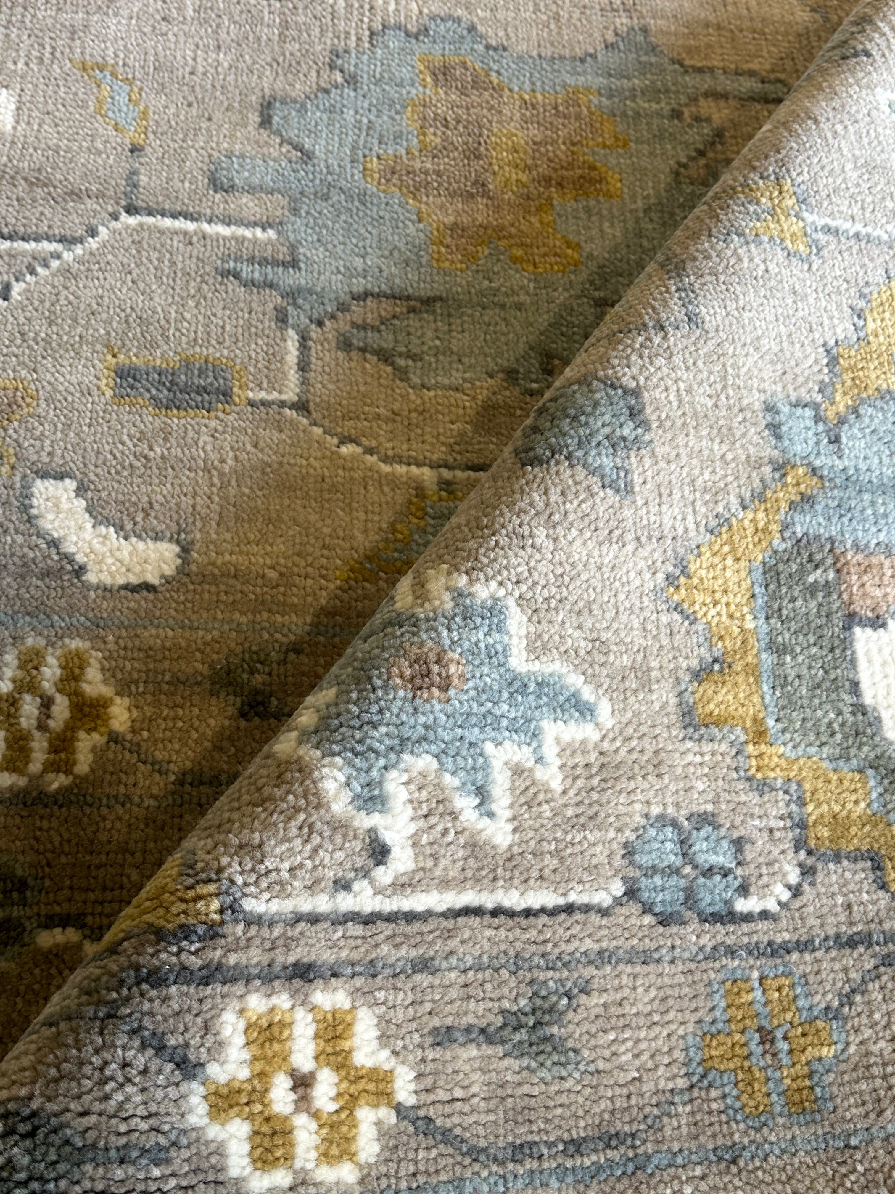 Jules Vaughn 10x14 Grey Hand-Knotted Oushak