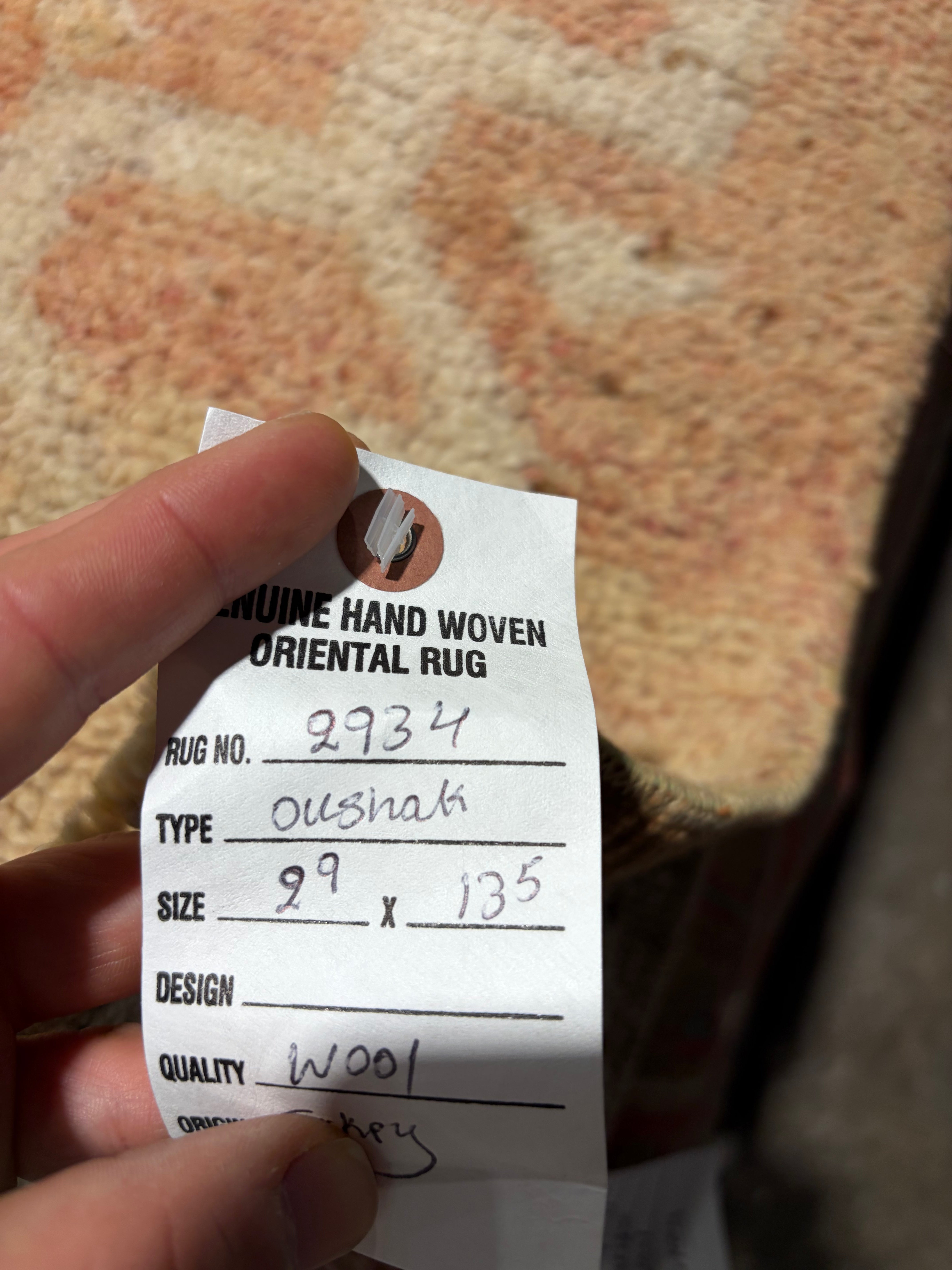 Marg Nuno 2.9x13.5 Pink Hand-Knotted Vintage Turkish Oushak Runner