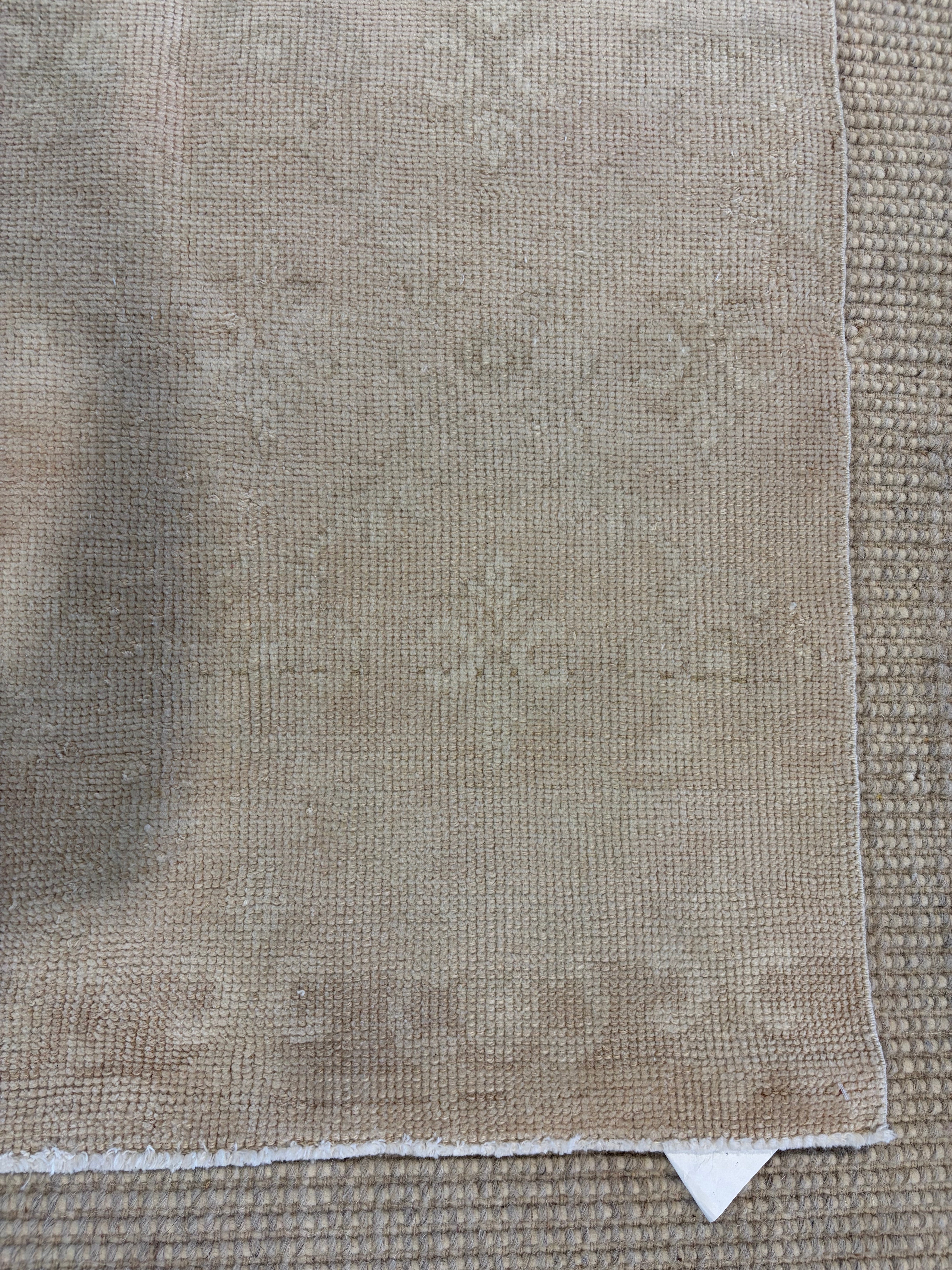Ciara Mongo 4.4x7.3 Cream Hand-Knotted Vintage Turkish Oushak