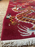 Antique Vintage Old Tibetan Dragon Rug 3x5.10