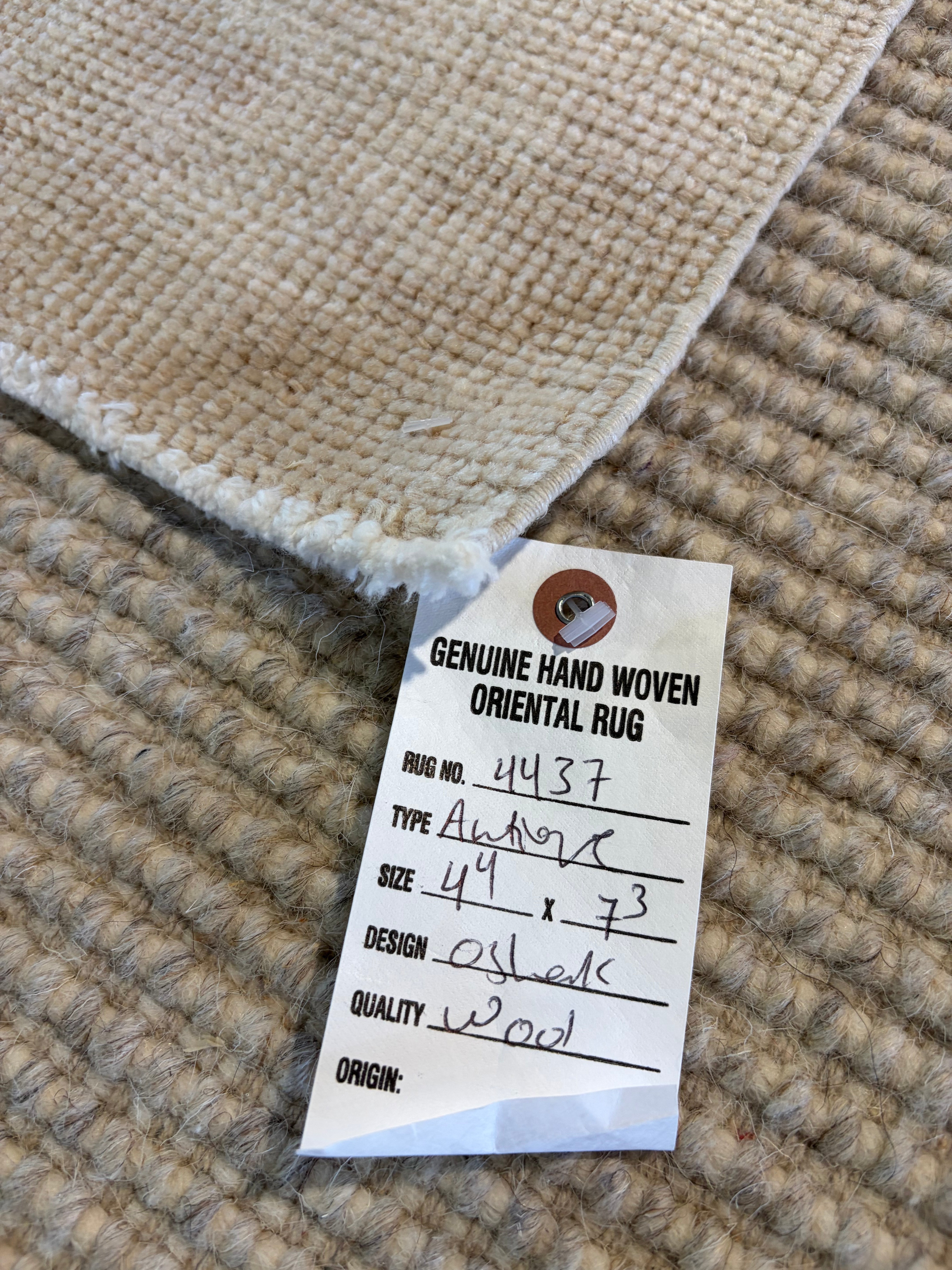 Ciara Mongo 4.4x7.3 Cream Hand-Knotted Vintage Turkish Oushak
