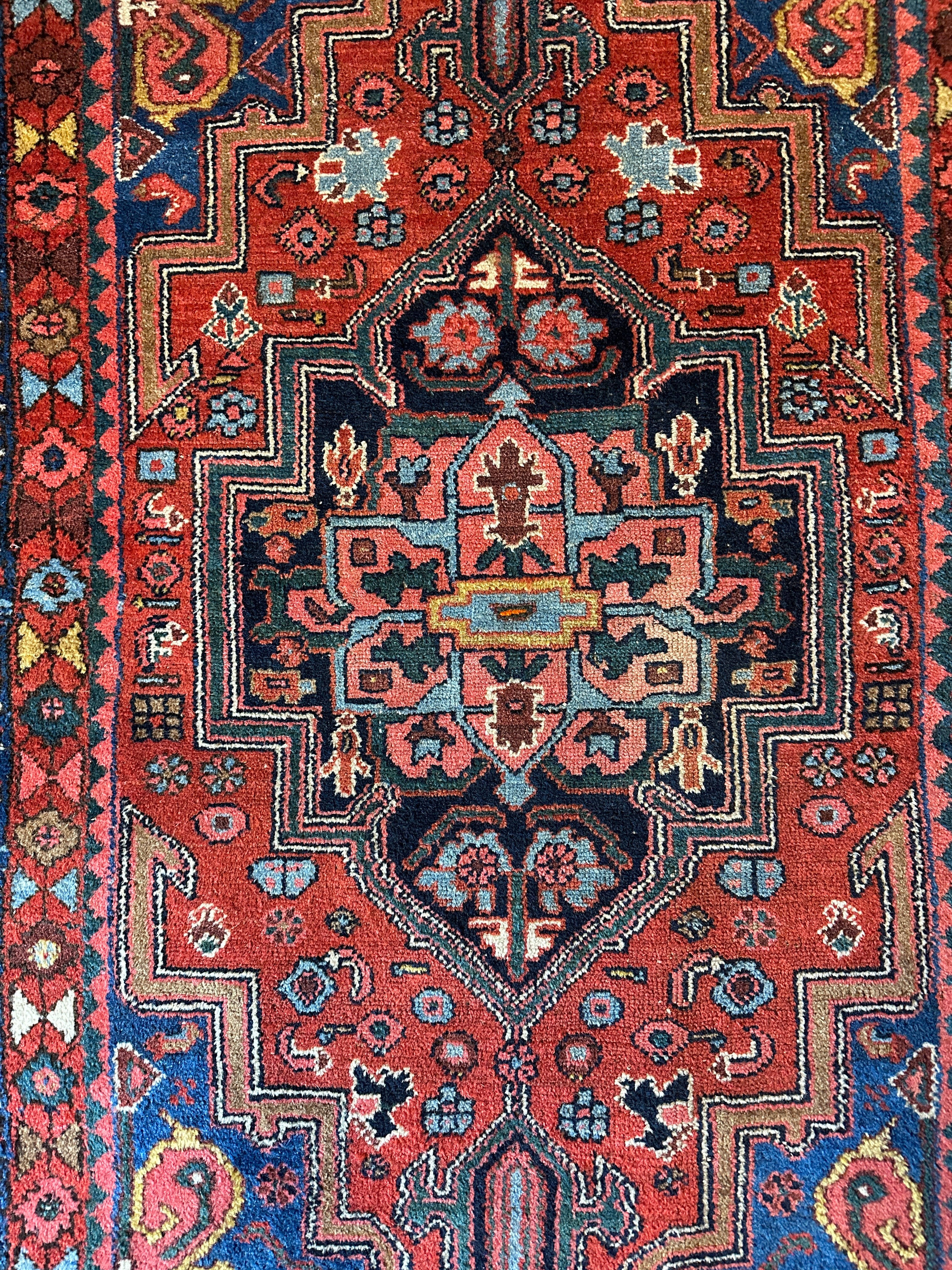 Antique Persian Mehraban Red Rug 3.4x5