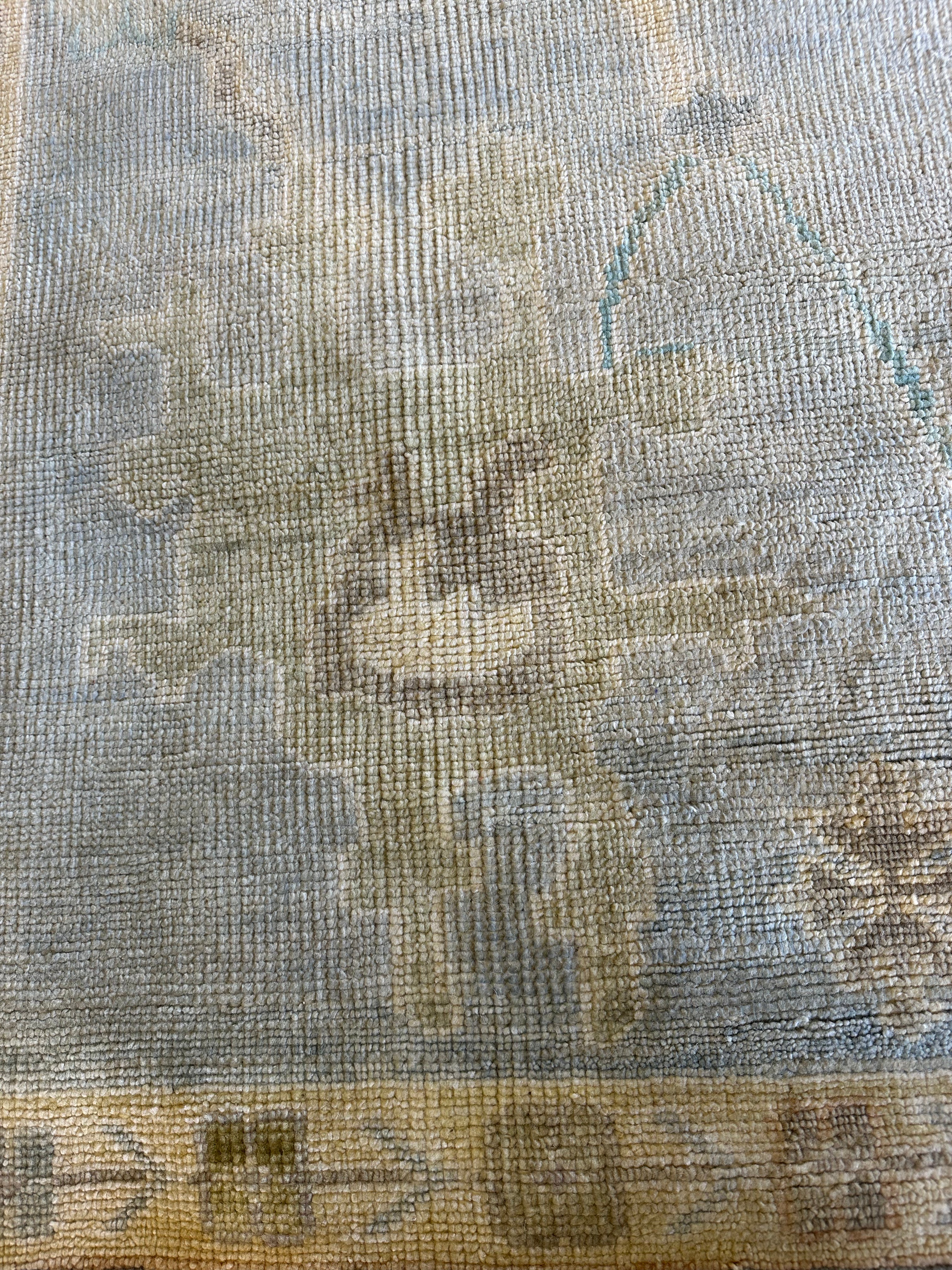 Michelle Pfeiffer 10x14 Light Blue Hand-Knotted Oushak Rug