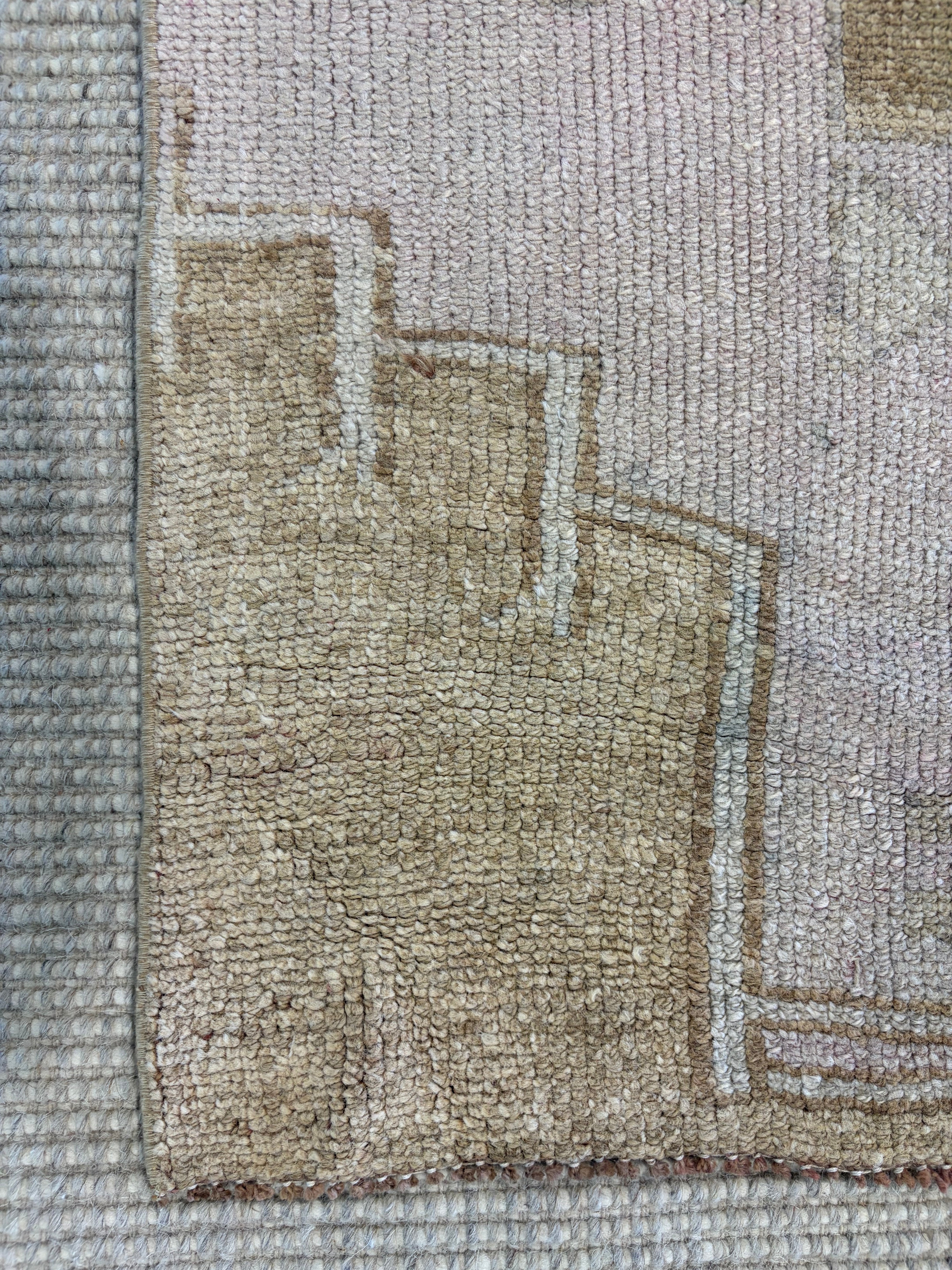 Vicki Samuals 2.4x9.6 Pink Hand-Knotted Vintage Turkish Oushak Runner