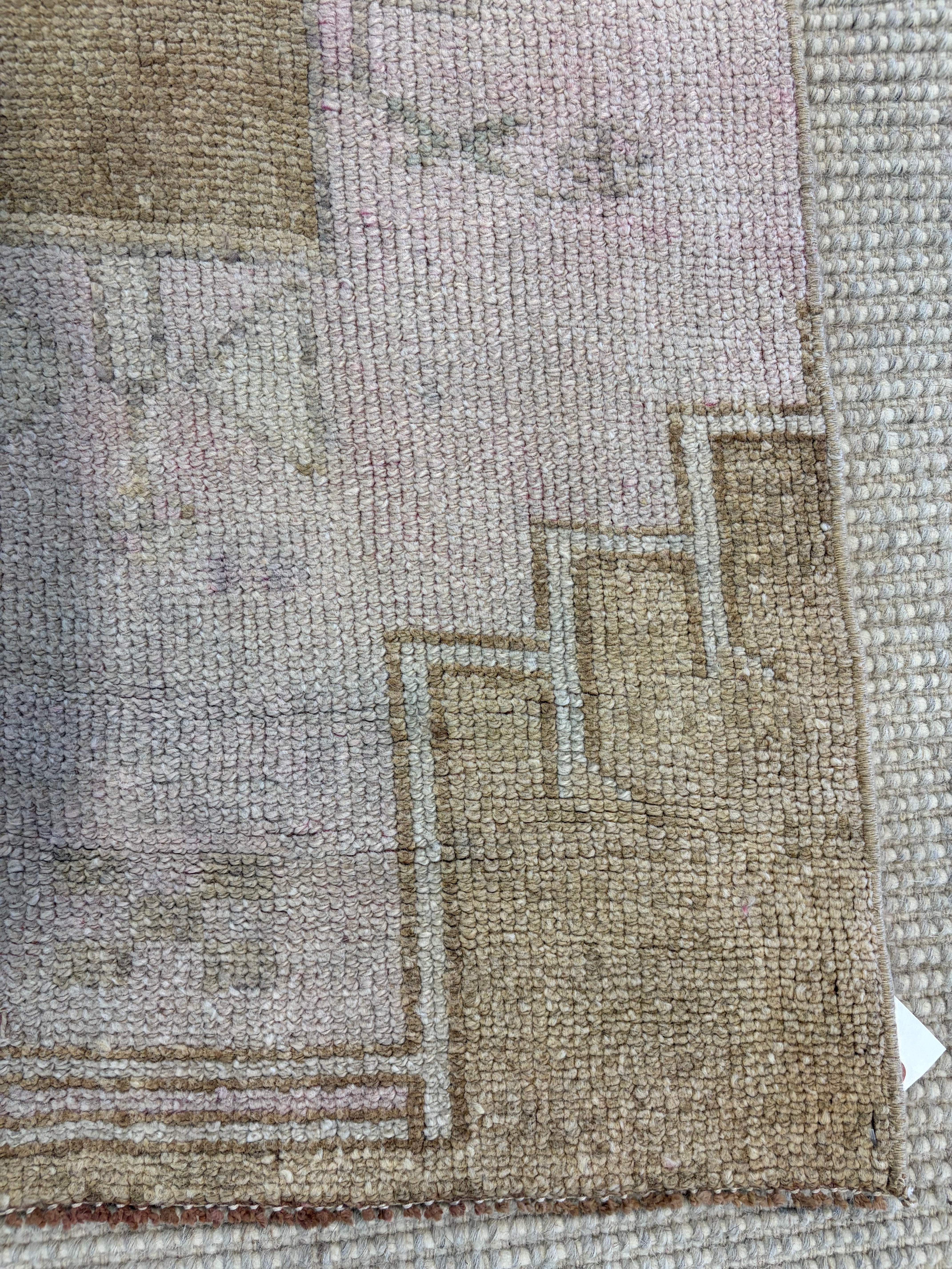 Vicki Samuals 2.4x9.6 Pink Hand-Knotted Vintage Turkish Oushak Runner