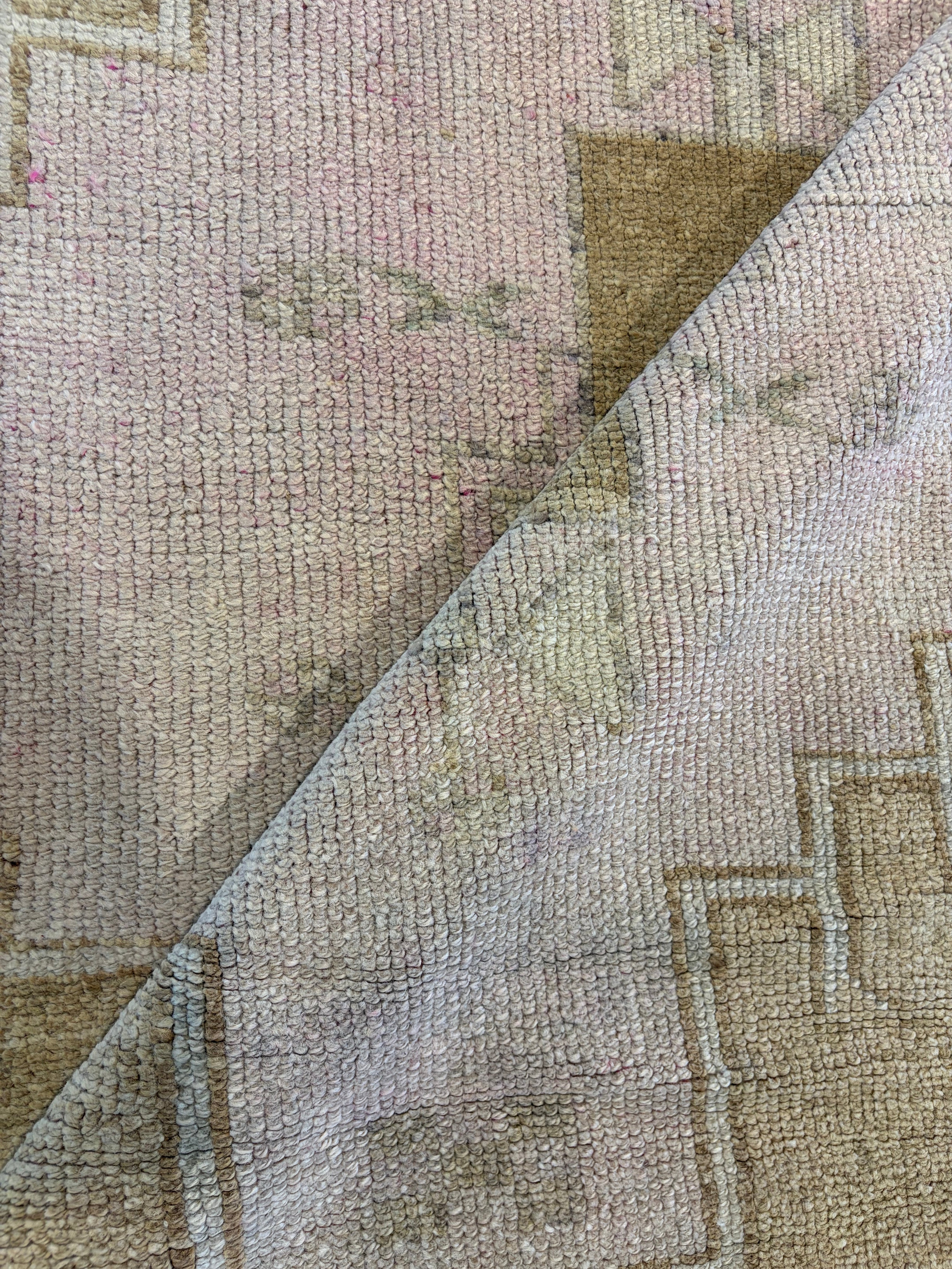 Vicki Samuals 2.4x9.6 Pink Hand-Knotted Vintage Turkish Oushak Runner