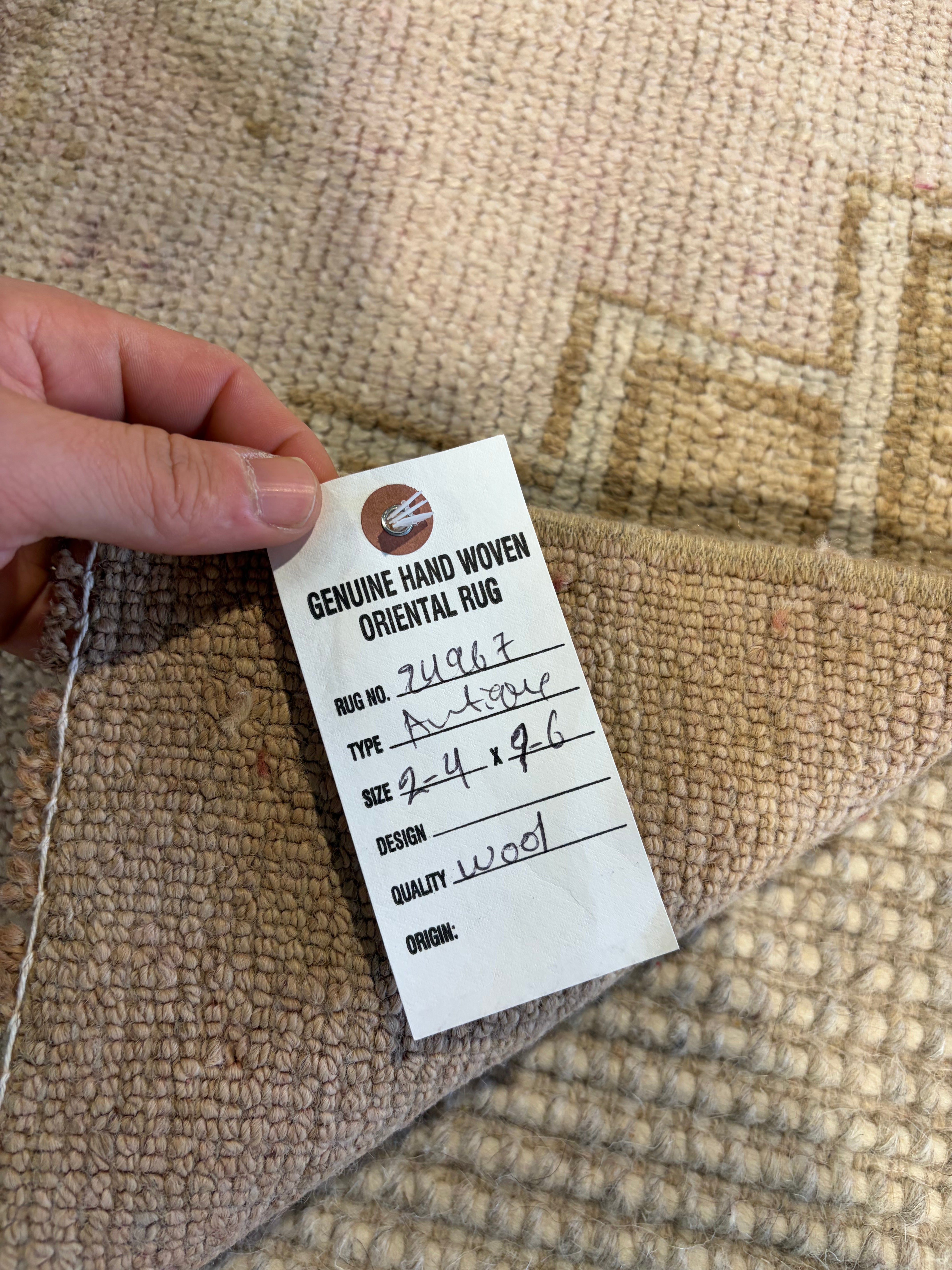 Vicki Samuals 2.4x9.6 Pink Hand-Knotted Vintage Turkish Oushak Runner