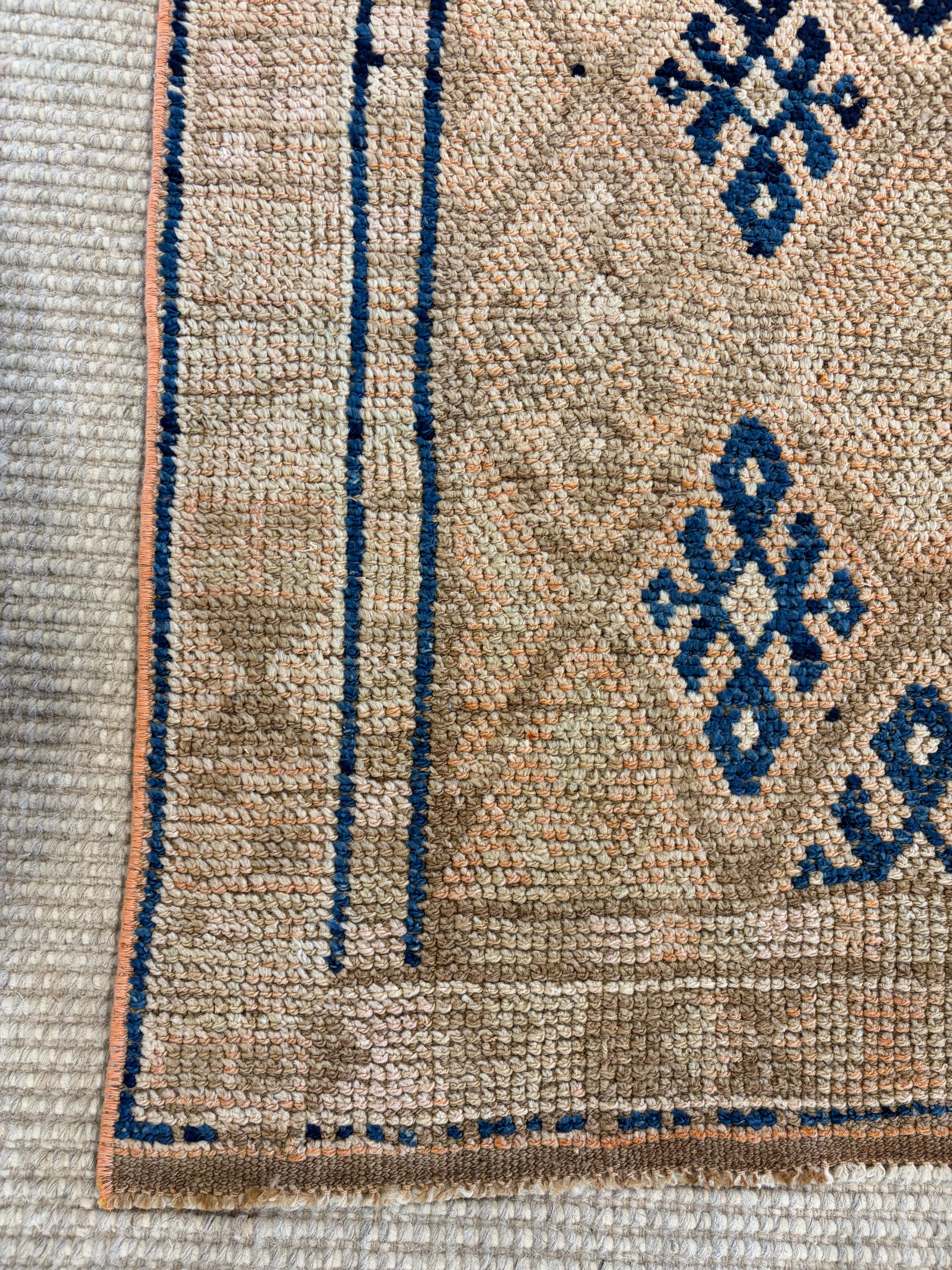 Kelly Bundi 3x11.5 Brown Hand-Knotted Vintage Turkish Oushak Runner