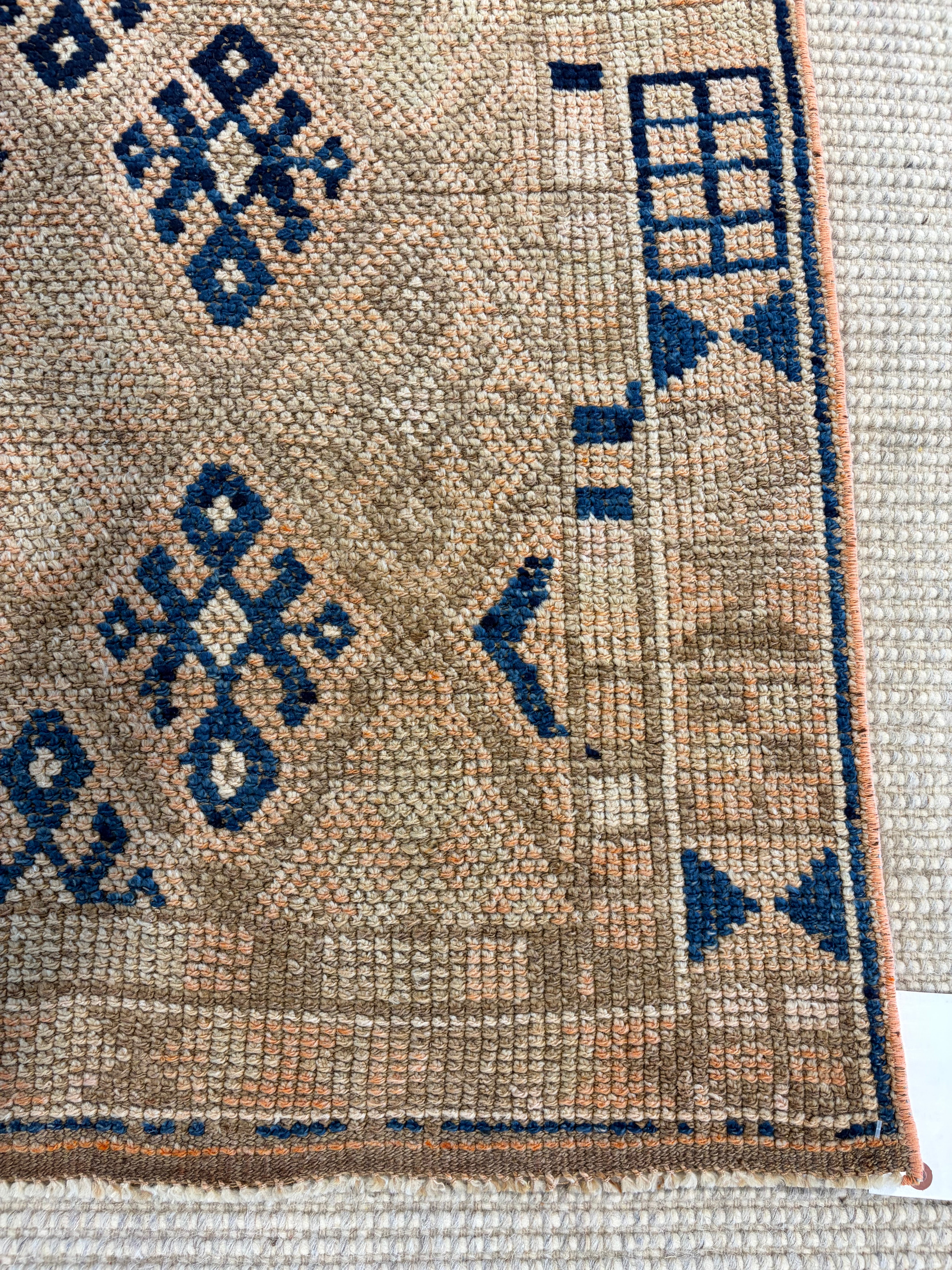 Kelly Bundi 3x11.5 Brown Hand-Knotted Vintage Turkish Oushak Runner