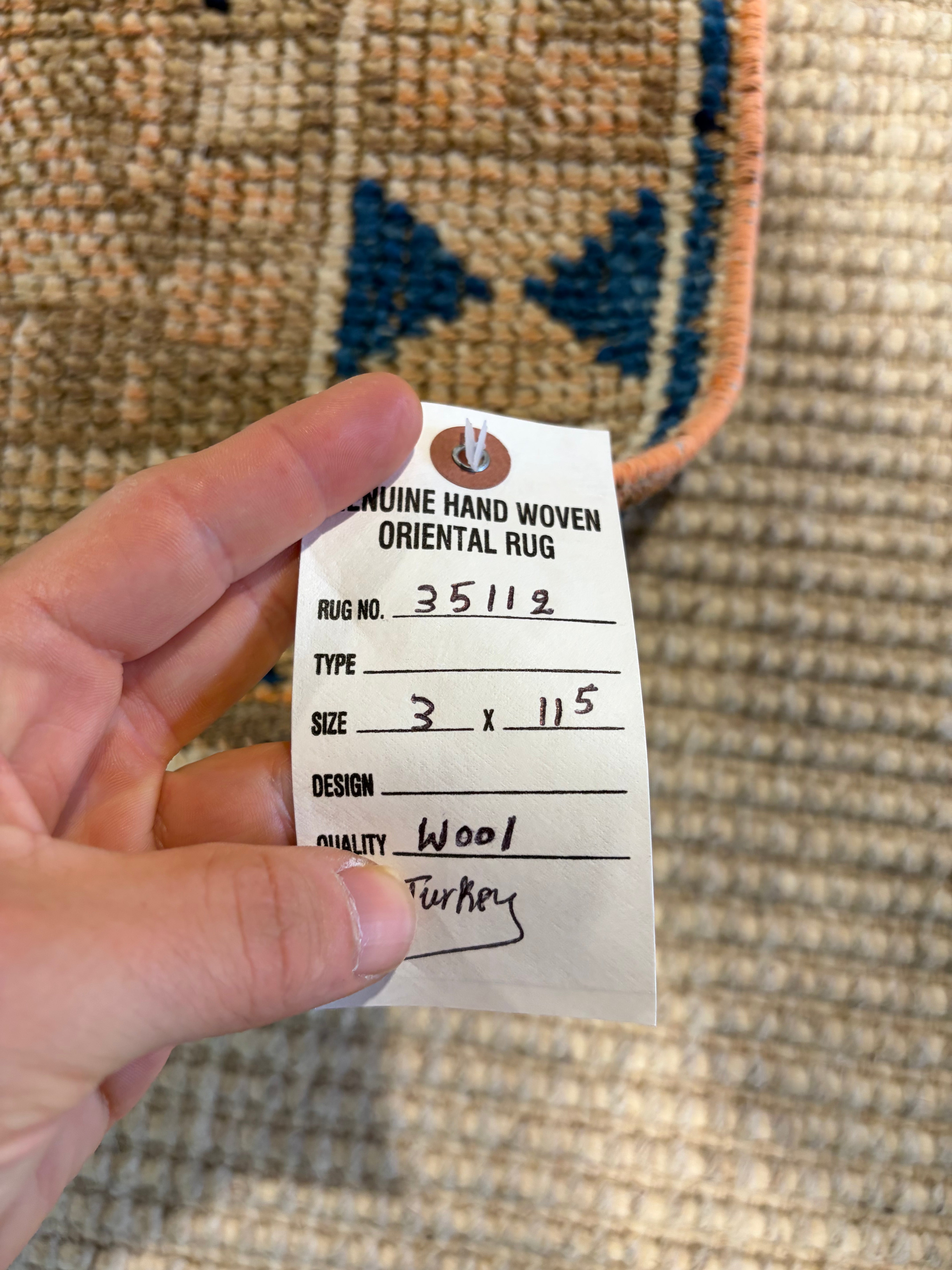 Kelly Bundi 3x11.5 Brown Hand-Knotted Vintage Turkish Oushak Runner