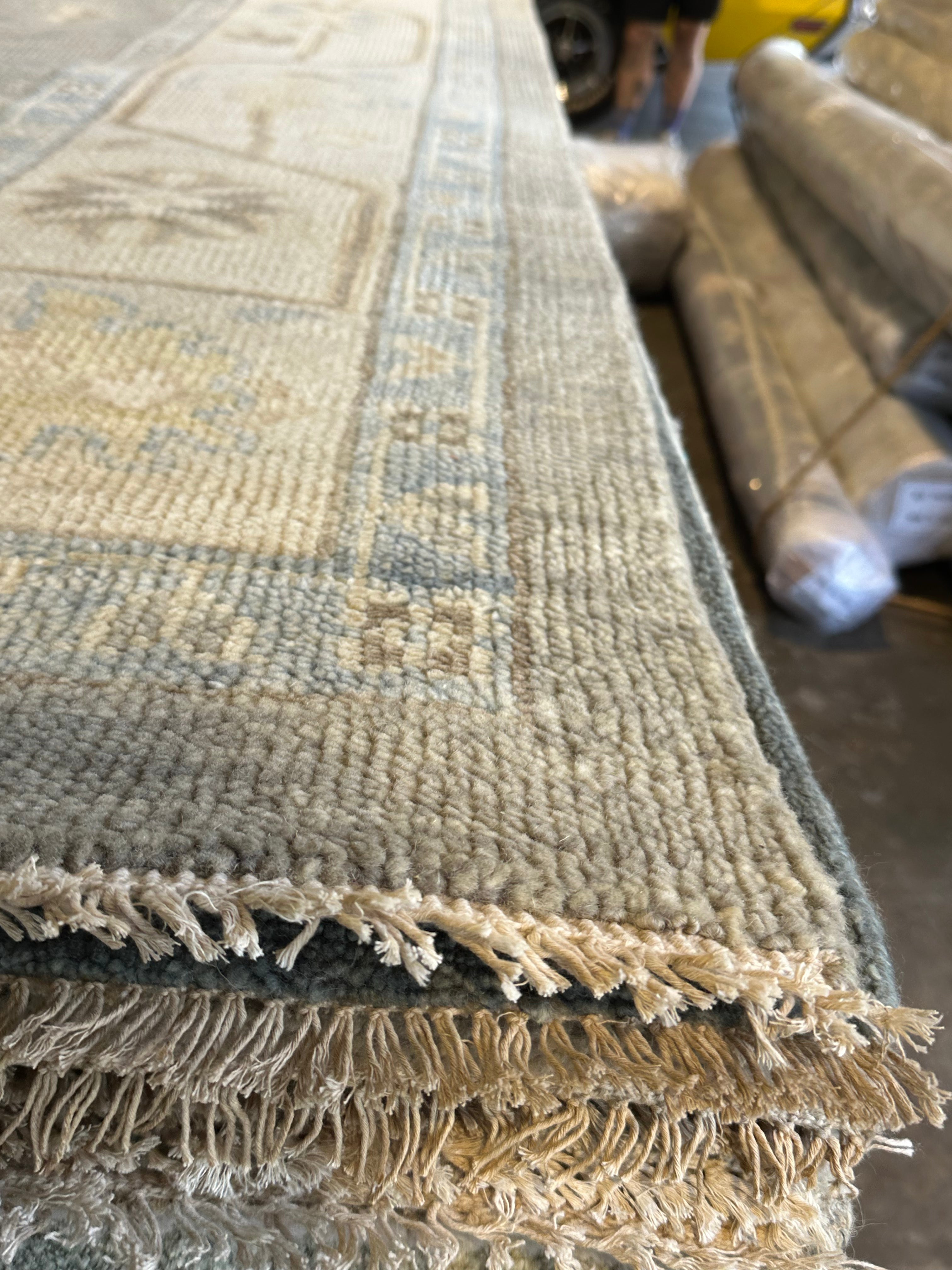 Rue Bennett 10x14.3 Grey Hand-Knotted Oushak