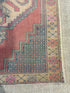 Martha Ken 4.3x8.7 Pink Hand-Knotted Vintage Turkish Oushak