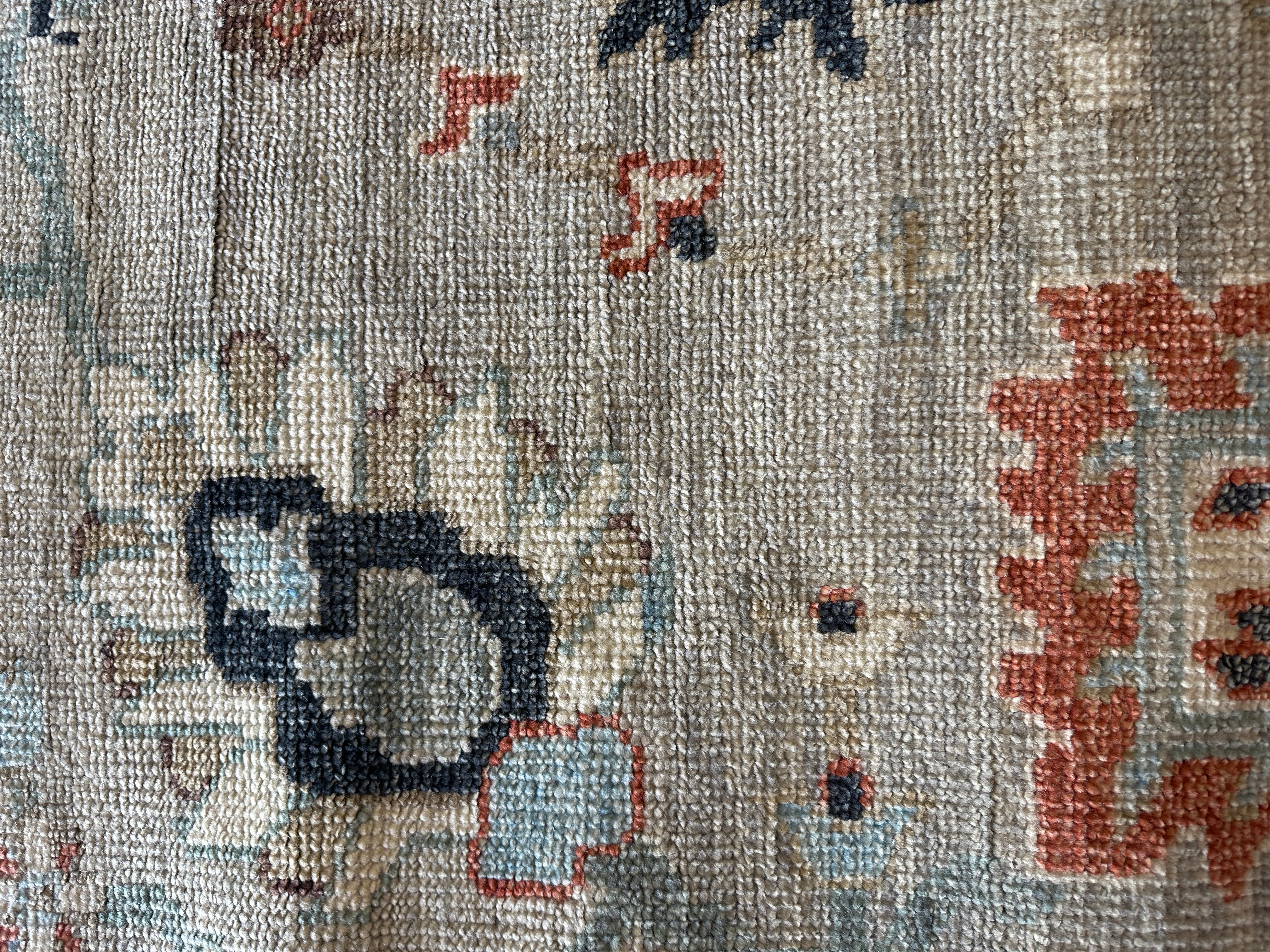 Quinn 9x12 Tan and Beige Hand-Knotted Oushak Rug