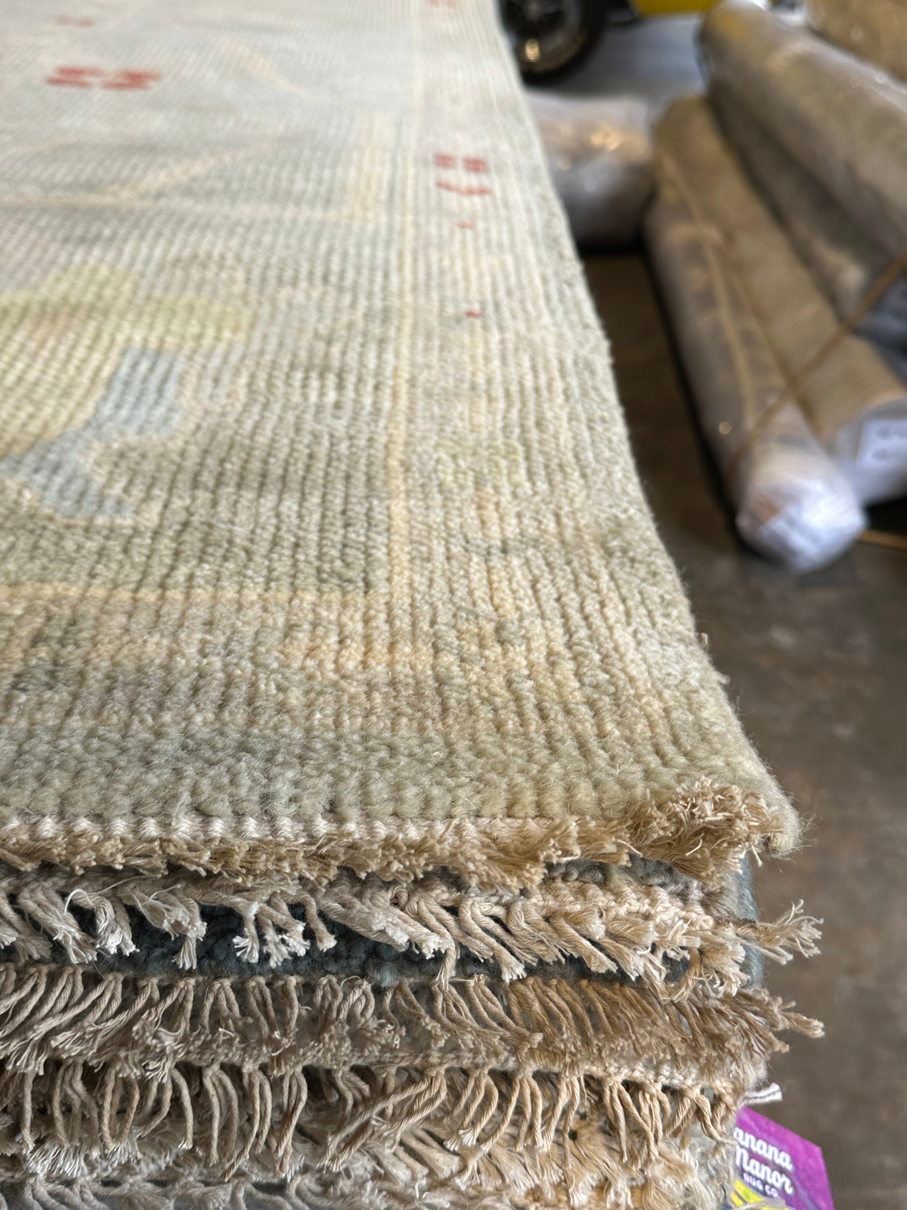 Brittany Kahan 9.9x14 Grey Hand-Knotted Oushak Rug
