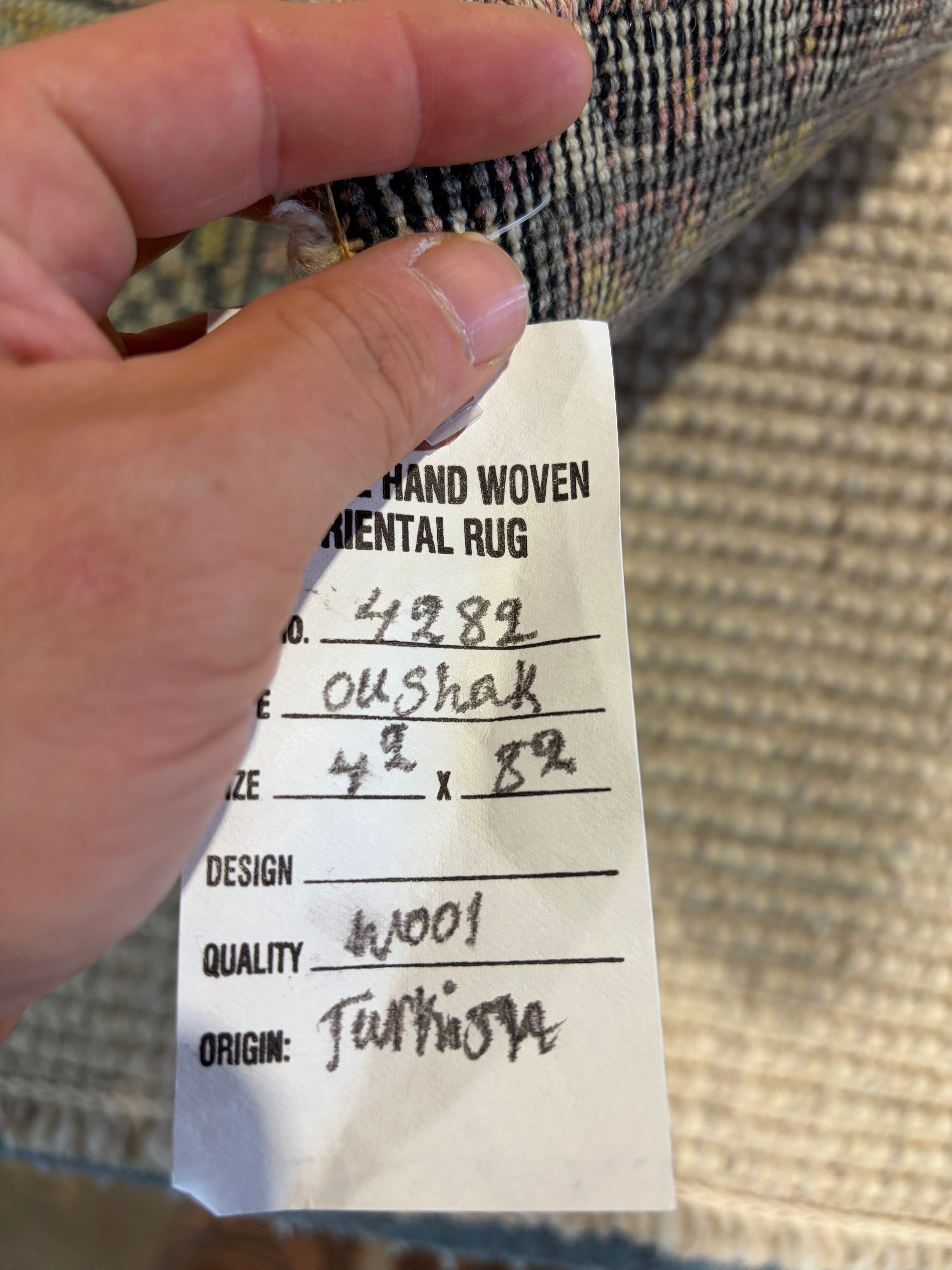 Octavia Burt 4.2x8.2 Pink Hand-Knotted Vintage Turkish Oushak