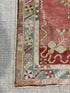 Olivia Hanks 3x6 Red Hand-Knotted Vintage Turkish Oushak