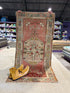 Olivia Hanks 3x6 Red Hand-Knotted Vintage Turkish Oushak