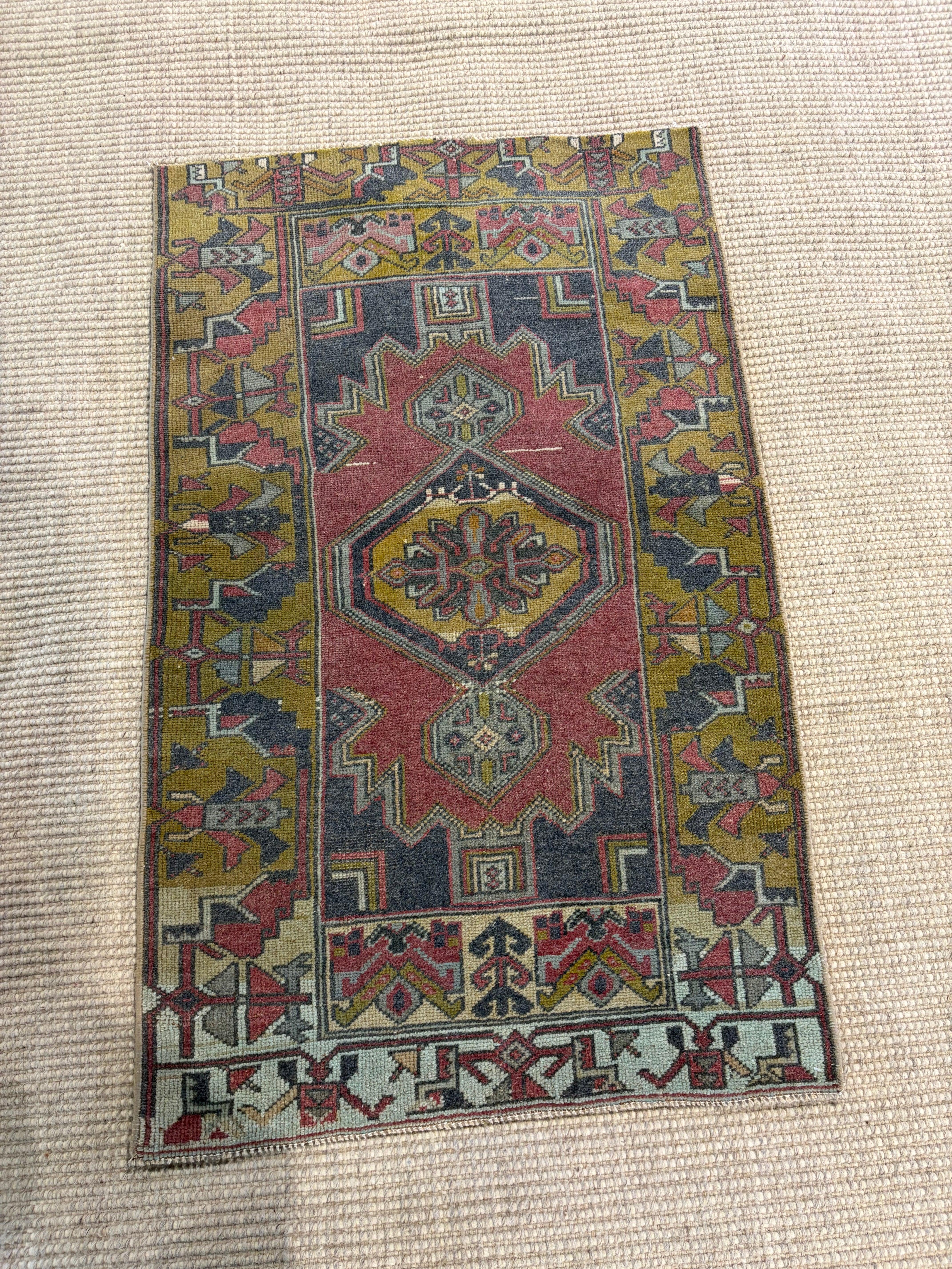 Joy Monty 2.5x4 Red Hand-Knotted Vintage Turkish Oushak