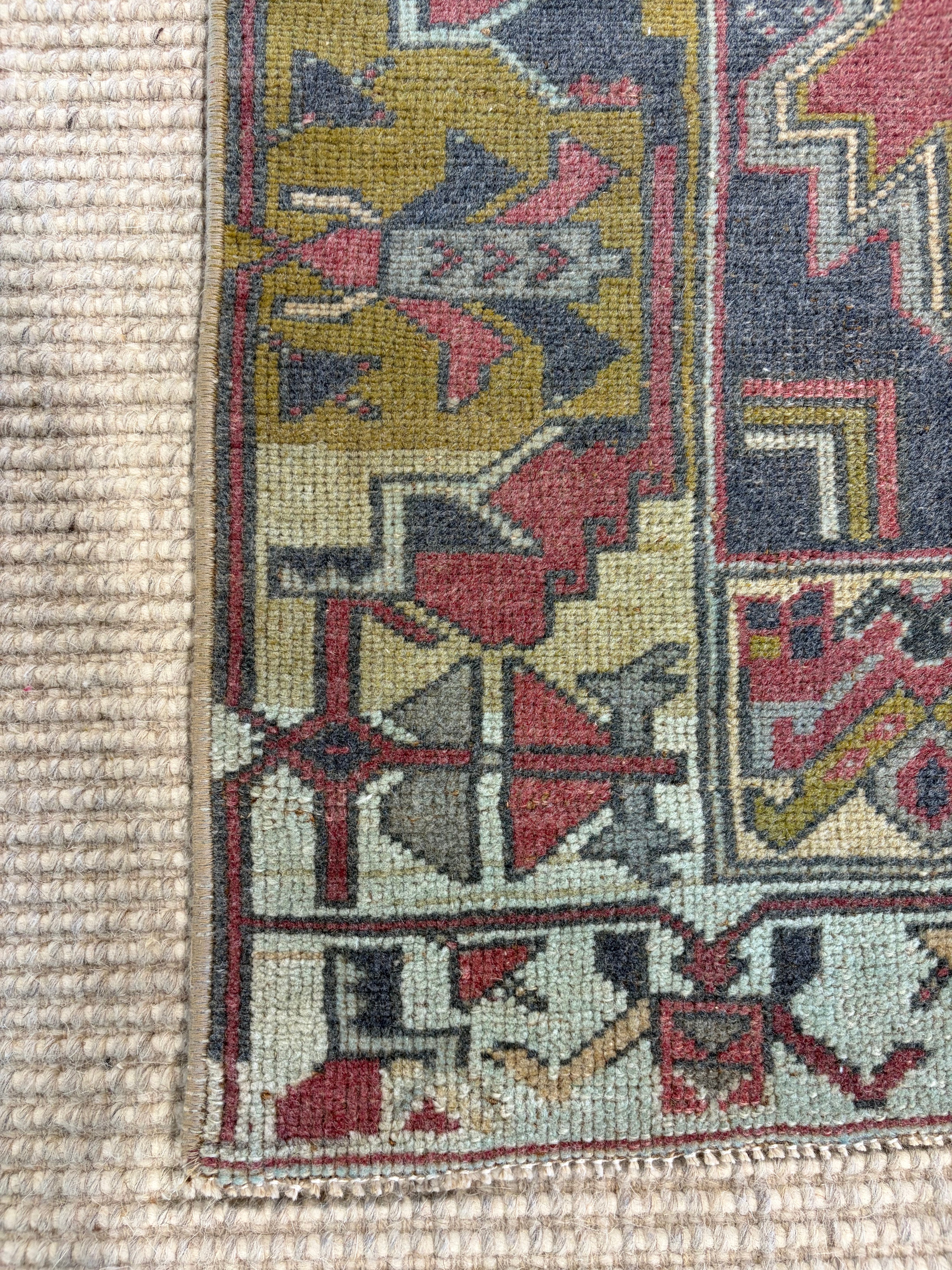 Joy Monty 2.5x4 Red Hand-Knotted Vintage Turkish Oushak
