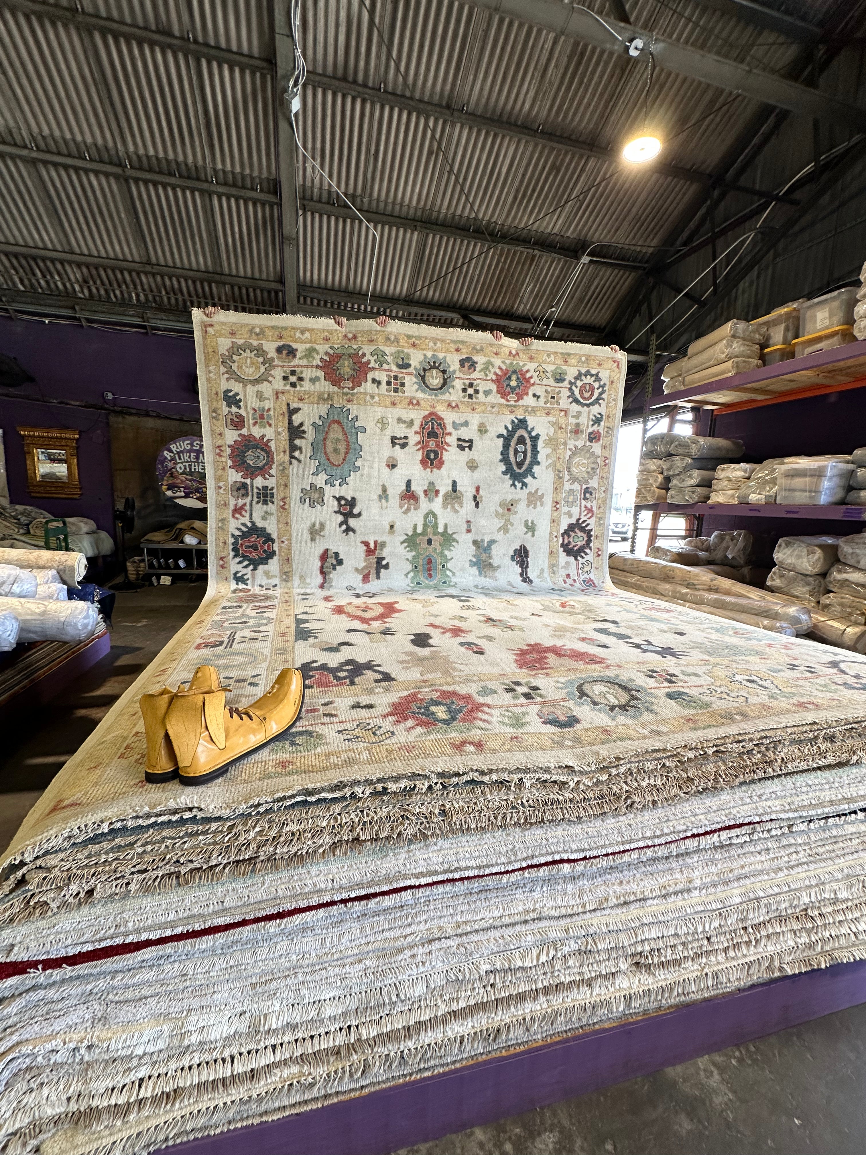 Susie 10x14 Multi Color Hand-Knotted Oushak Rug