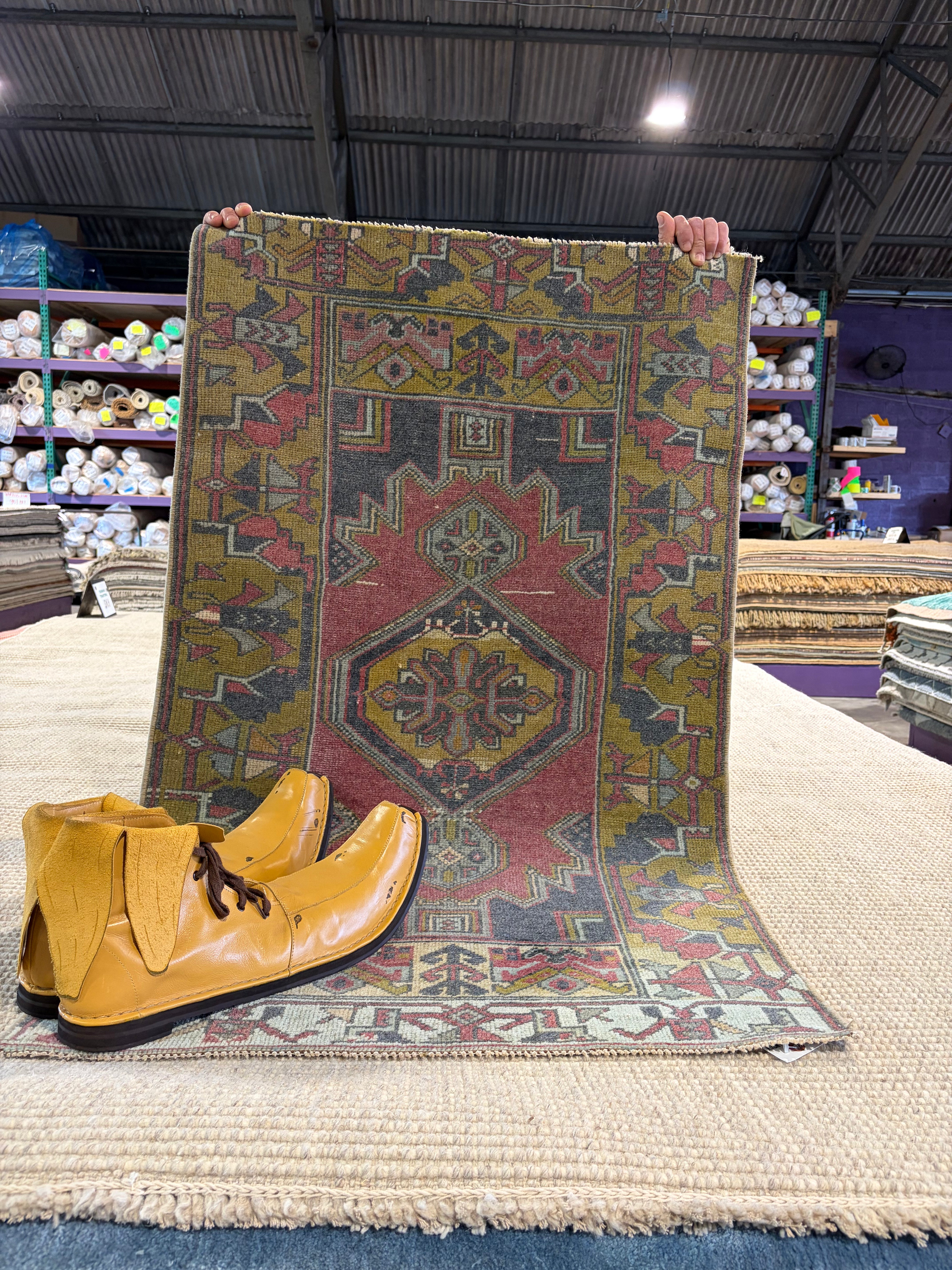 Joy Monty 2.5x4 Red Hand-Knotted Vintage Turkish Oushak