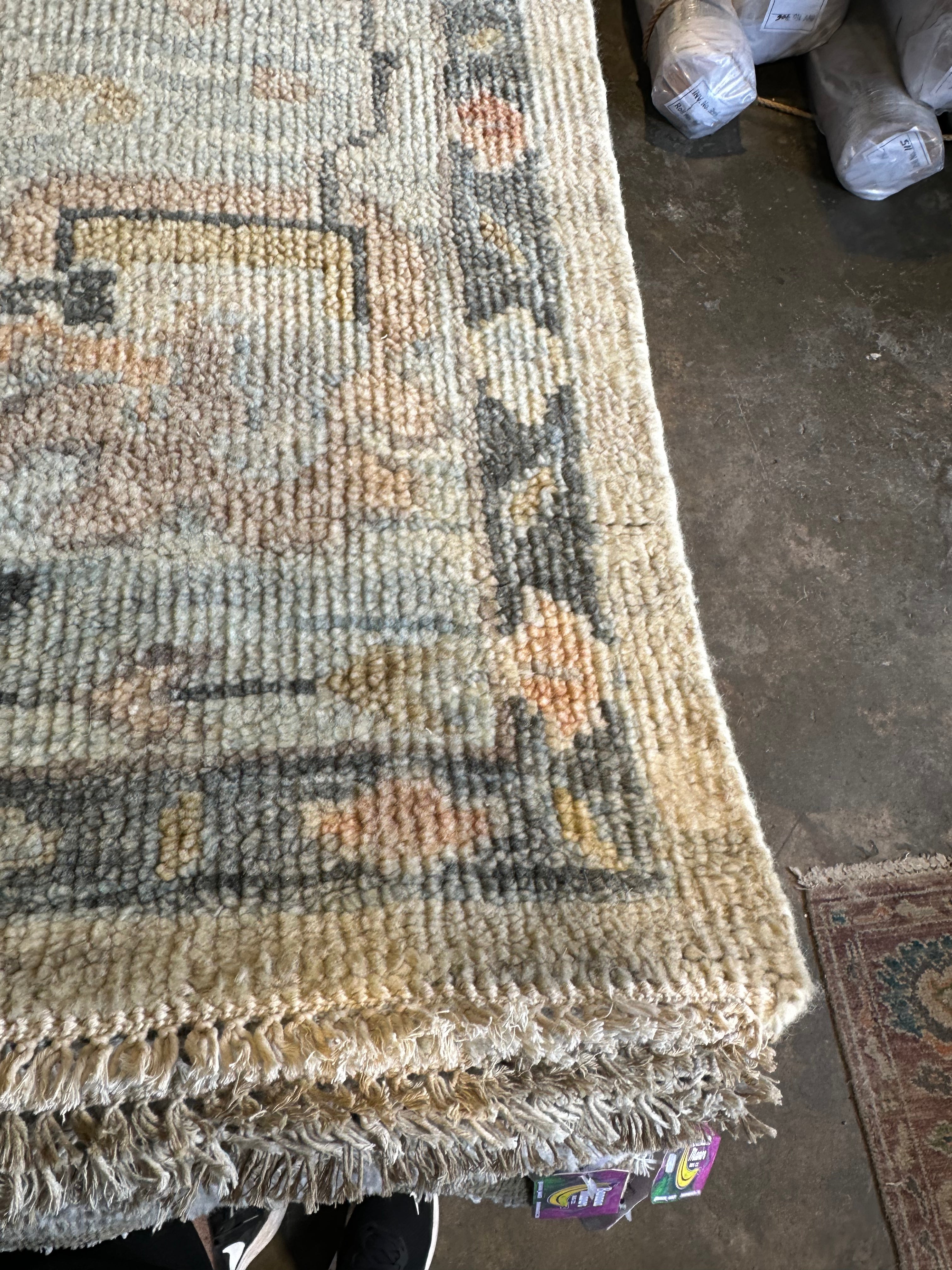 Margo Millet 9.9x14 Grey Hand-Knotted Oushak Rug