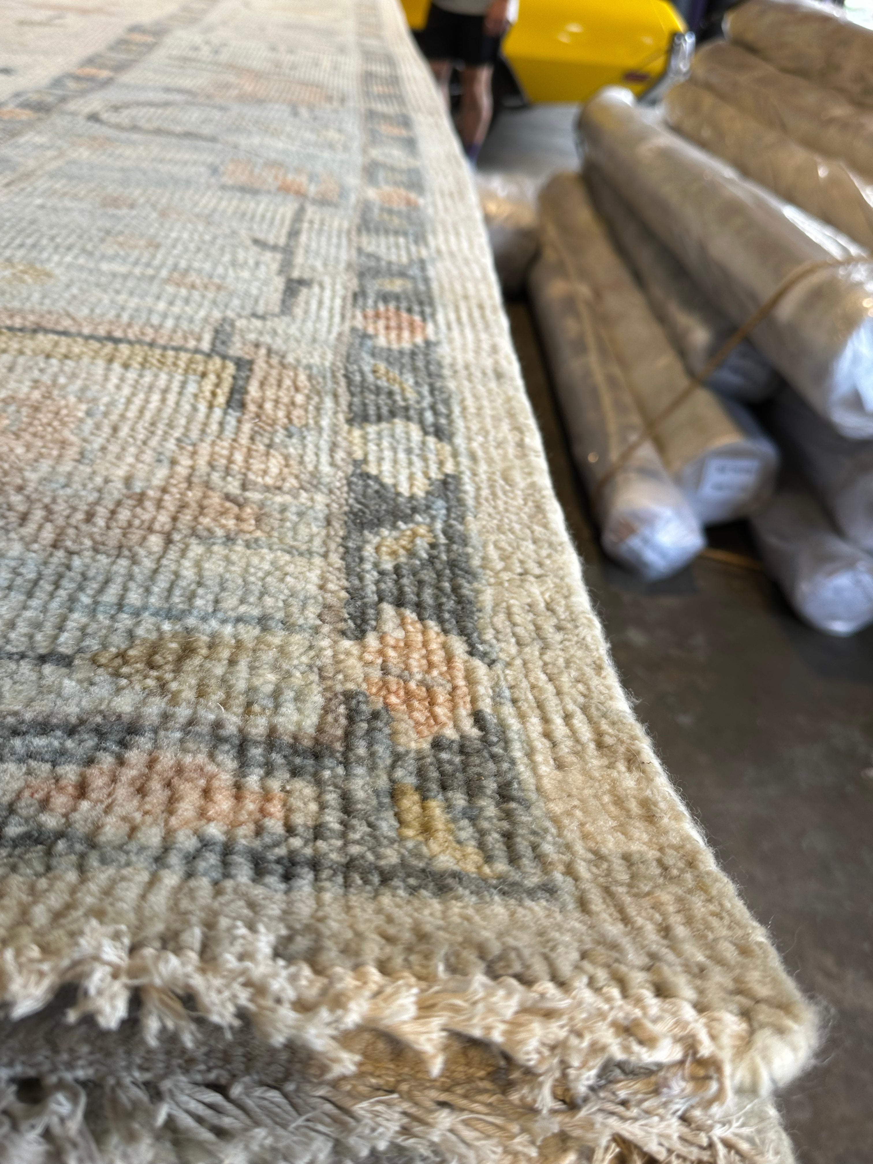 Margo Millet 9.9x14 Grey Hand-Knotted Oushak Rug