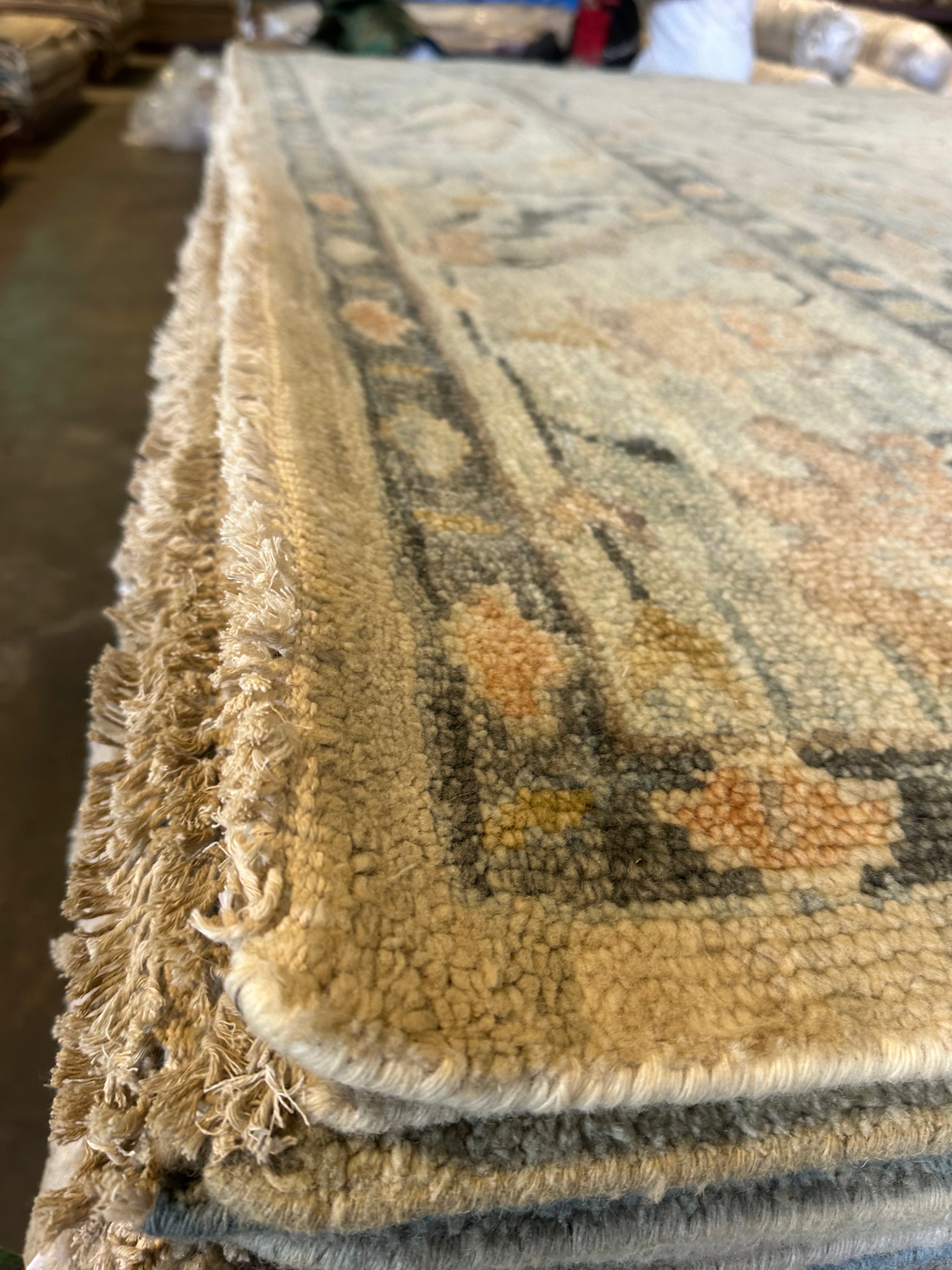 Margo Millet 9.9x14 Grey Hand-Knotted Oushak Rug