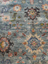 Oksana Akanshina 9x12 Hand-Knotted Oushak Rug Light Blue and Dark Grey