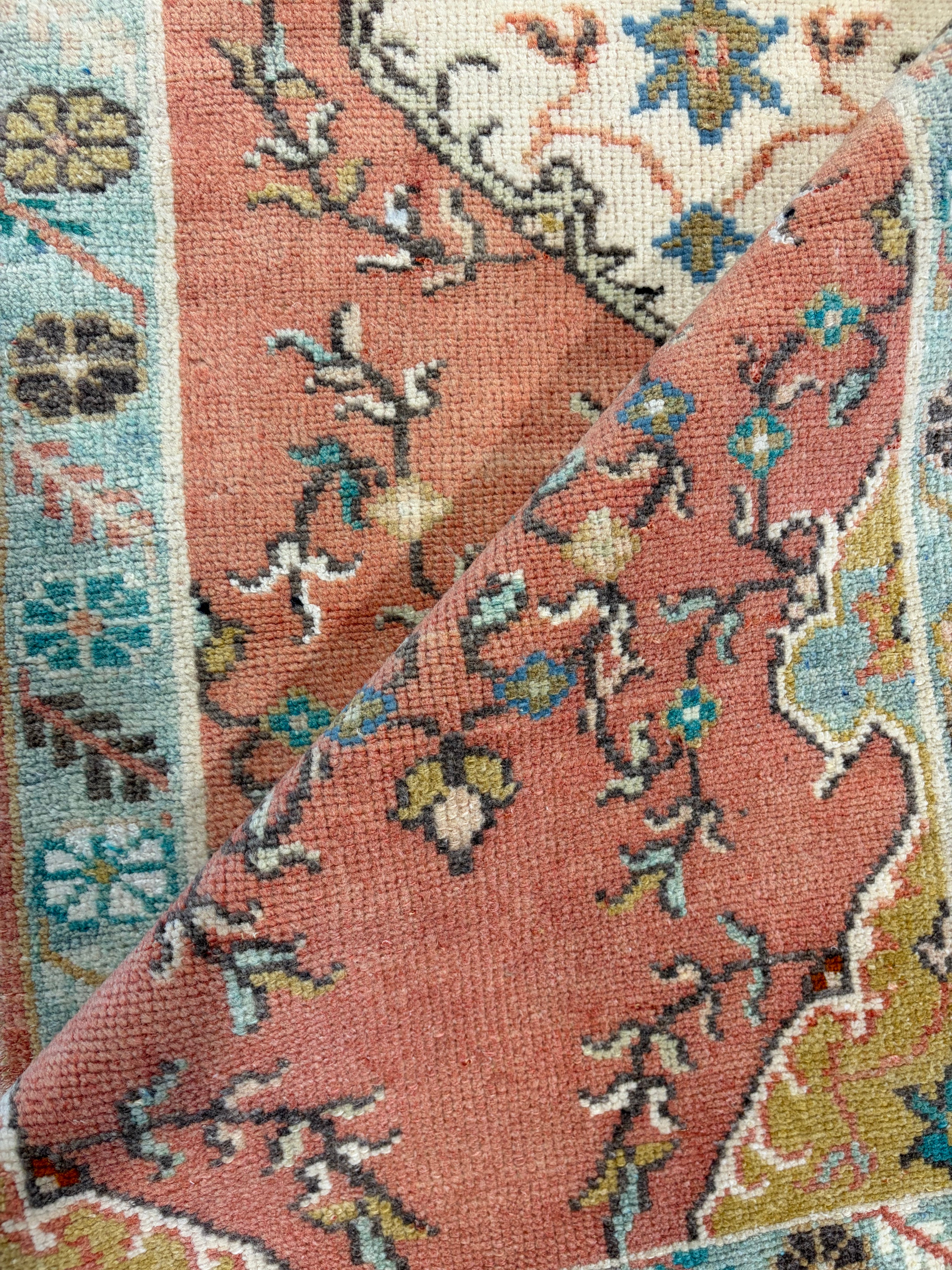 Veronica Karma 2.4x5.8 Pink Hand-Knotted Vintage Turkish Oushak