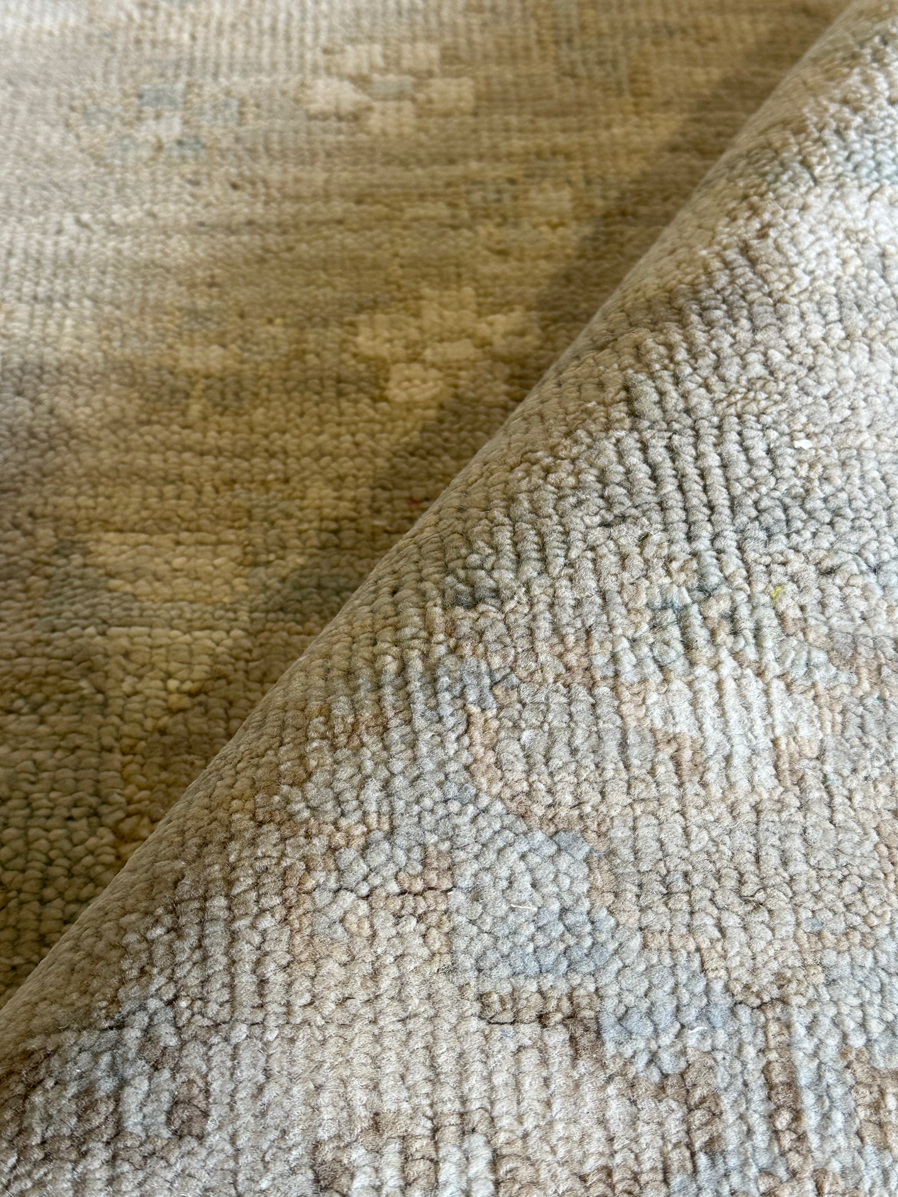 Elizabeth Gable 10x14 Grey Hand-Knotted Oushak Rug