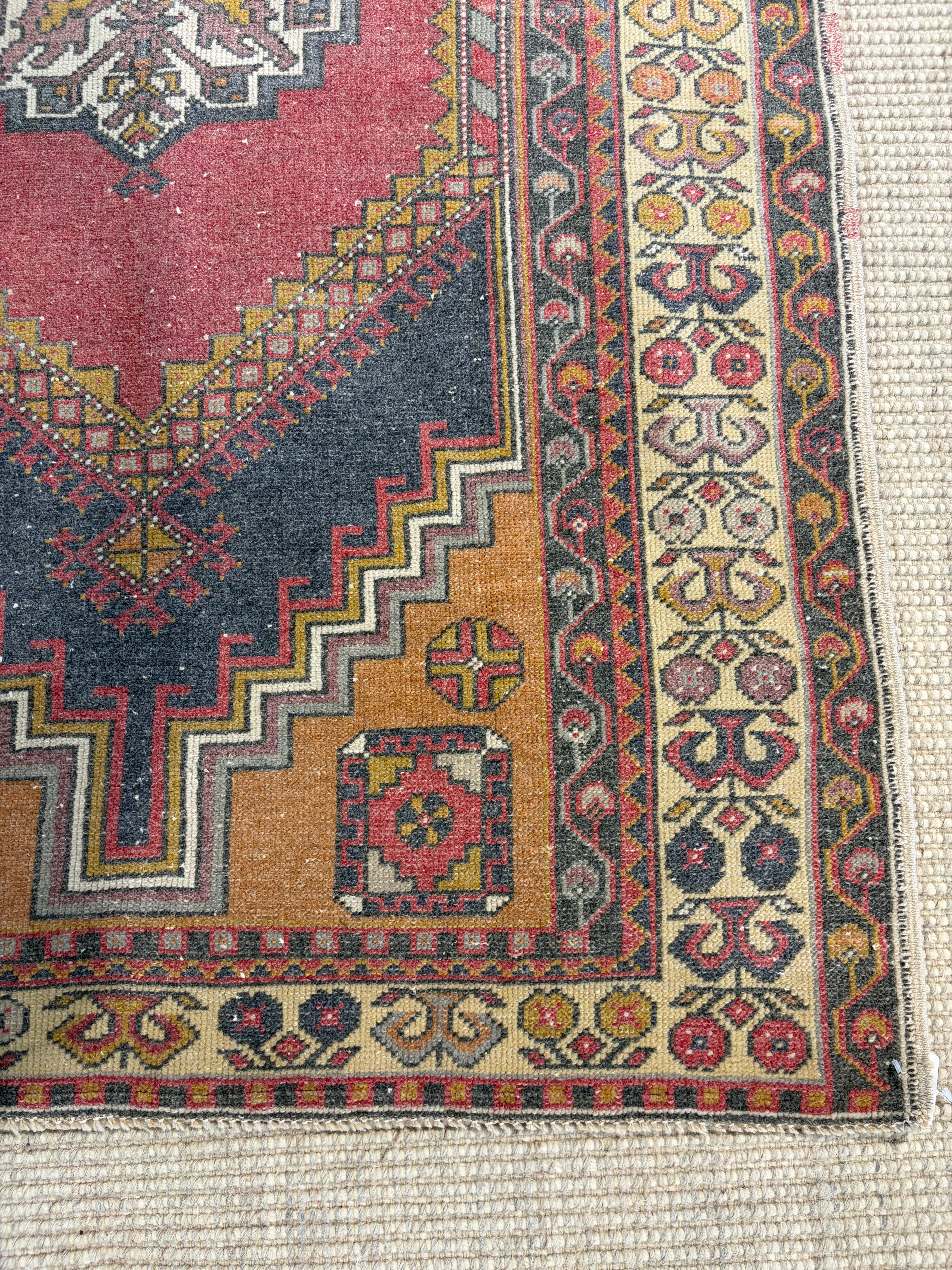 Robin Roe 3.11x6.3 Red Hand-Knotted Vintage Turkish Oushak