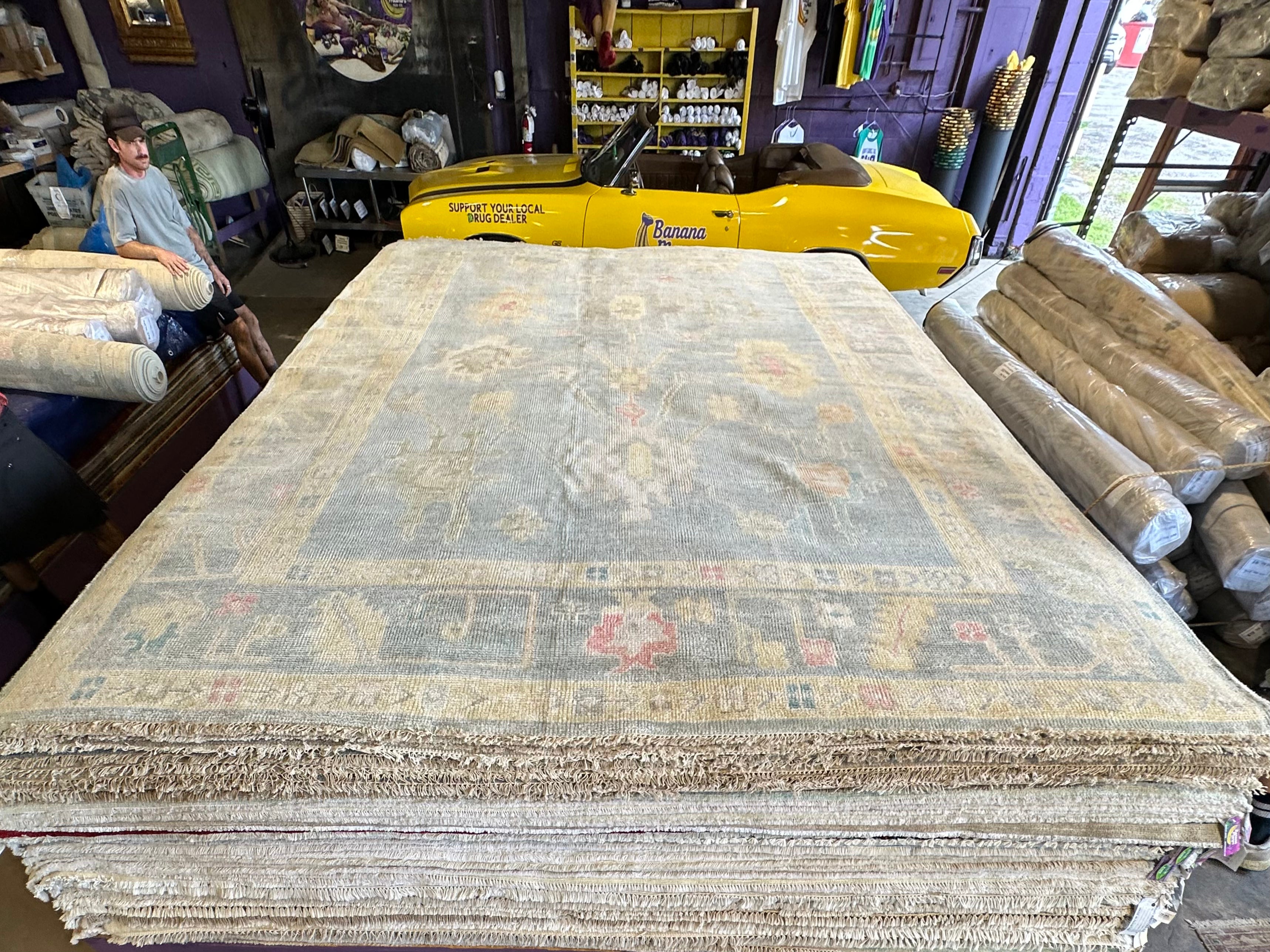 Thaddea Graham 10x14 Multi Color Hand-Knotted Oushak Rug
