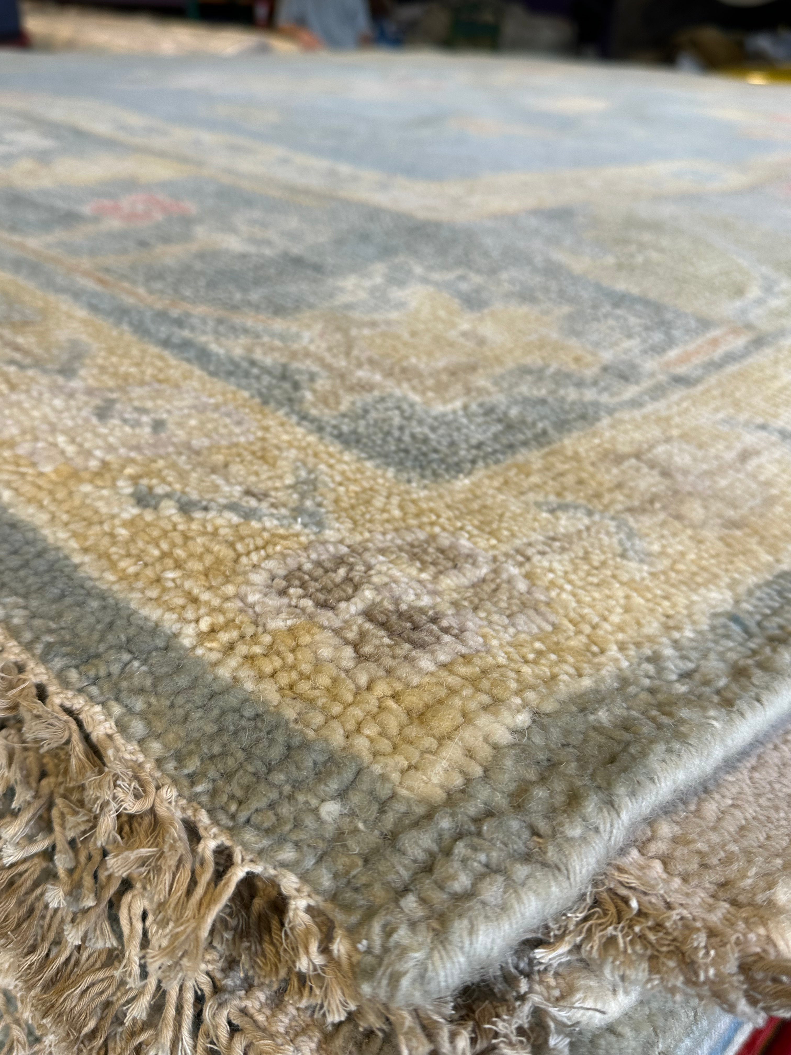 Thaddea Graham 10x14 Multi Color Hand-Knotted Oushak Rug