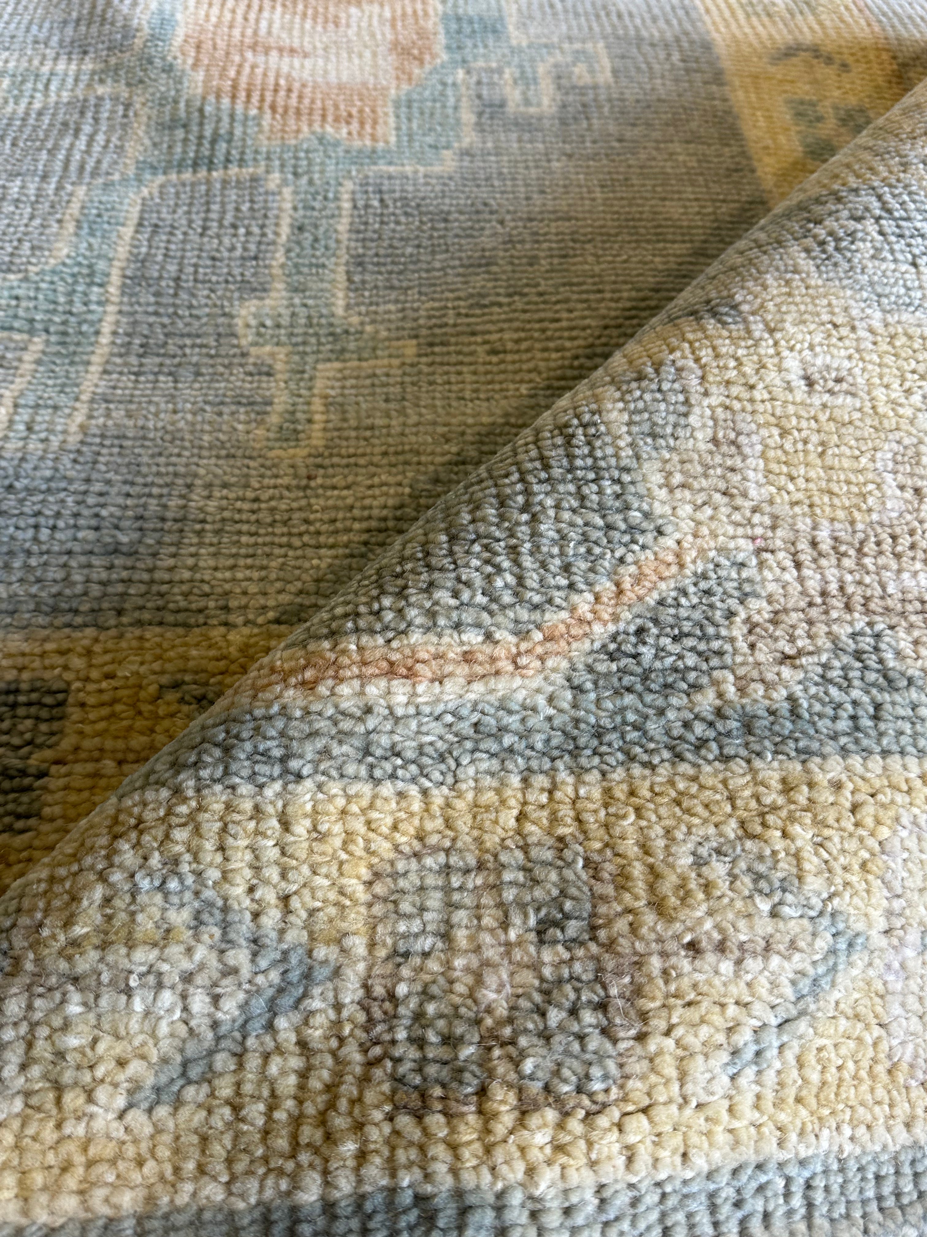 Thaddea Graham 10x14 Multi Color Hand-Knotted Oushak Rug