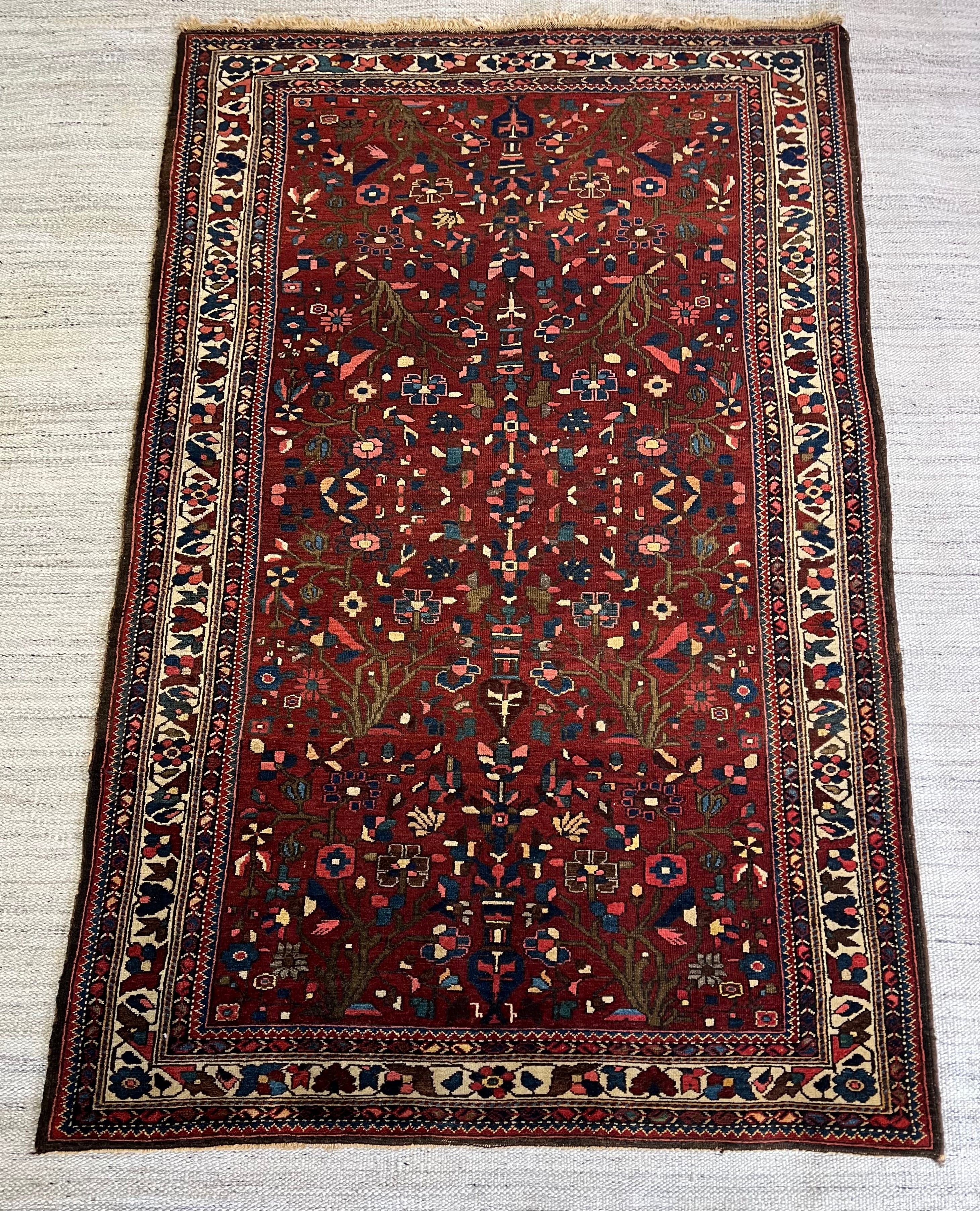 Fine Antique 4.6x7.1 Southwest Persian Bakhtiari Rug Red and Blue