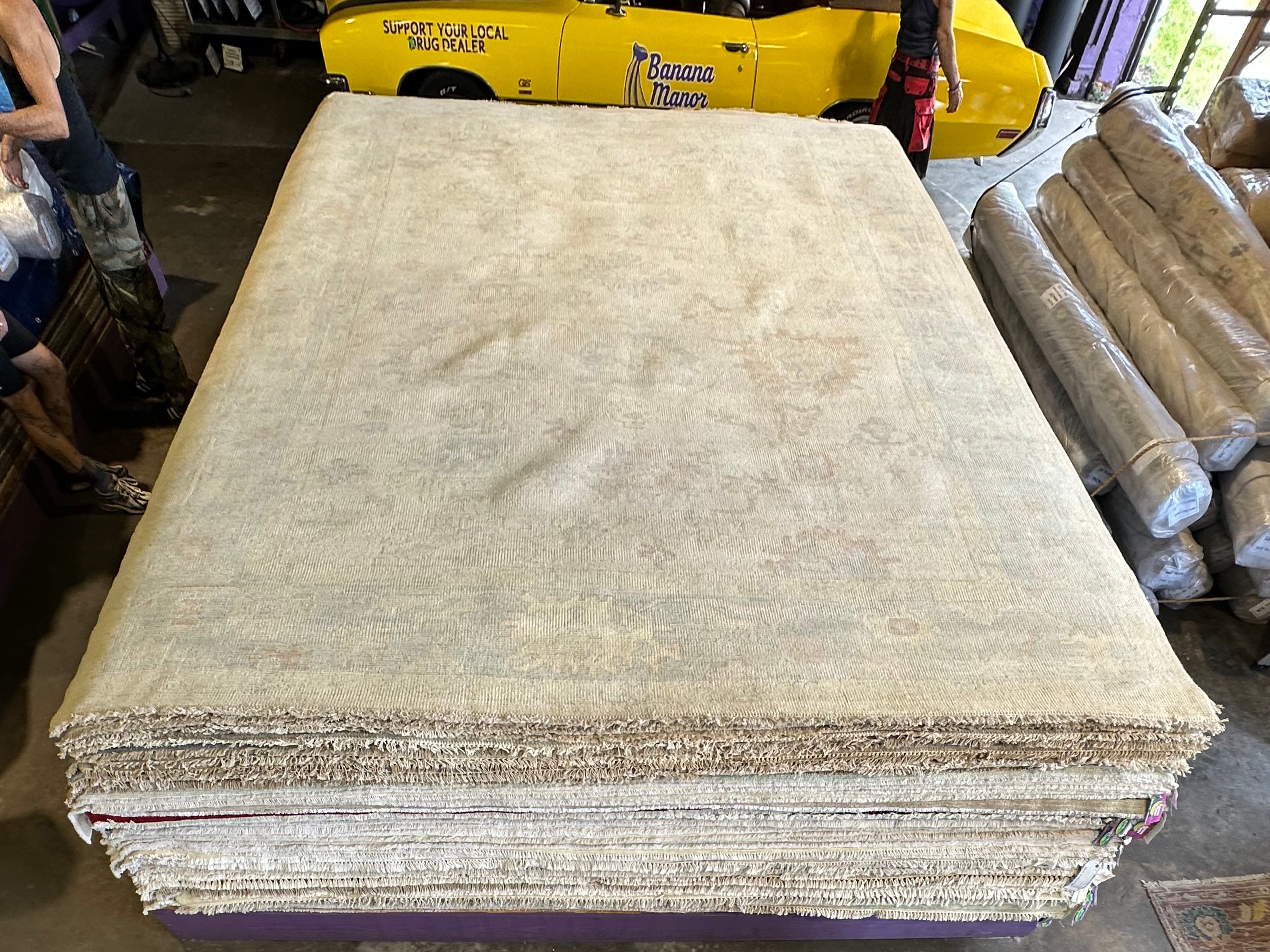 Becca 10x14 Cream Hand-Knotted Oushak Rug