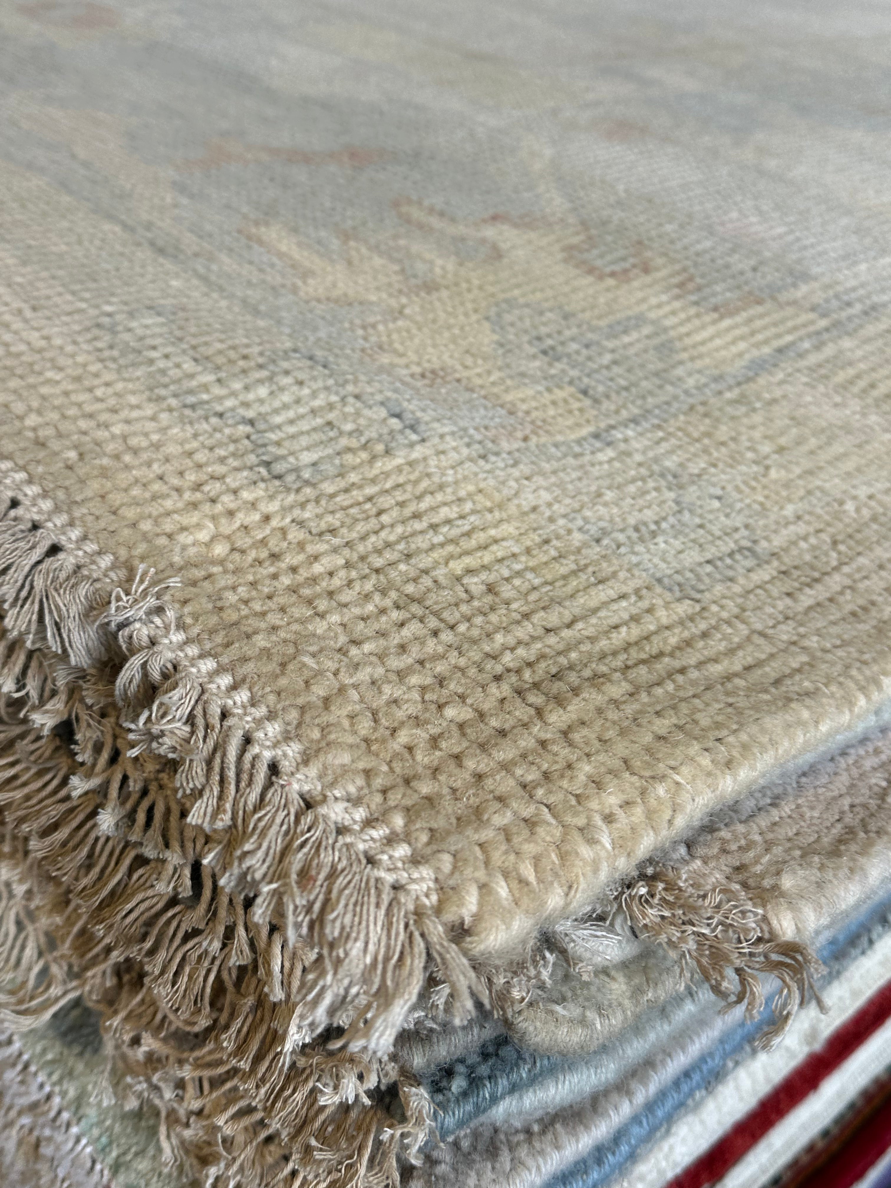 Becca 10x14 Cream Hand-Knotted Oushak Rug