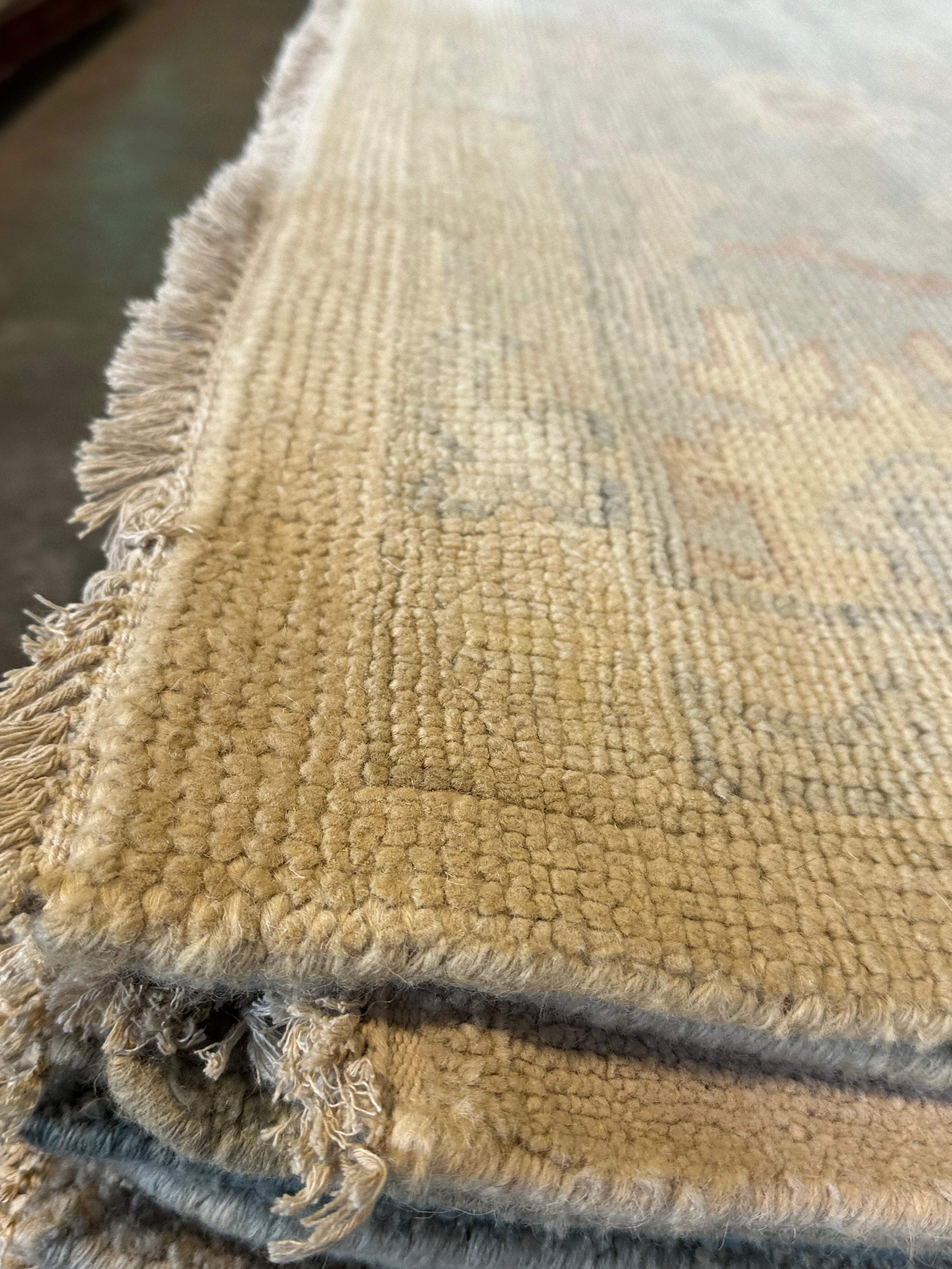 Becca 10x14 Cream Hand-Knotted Oushak Rug