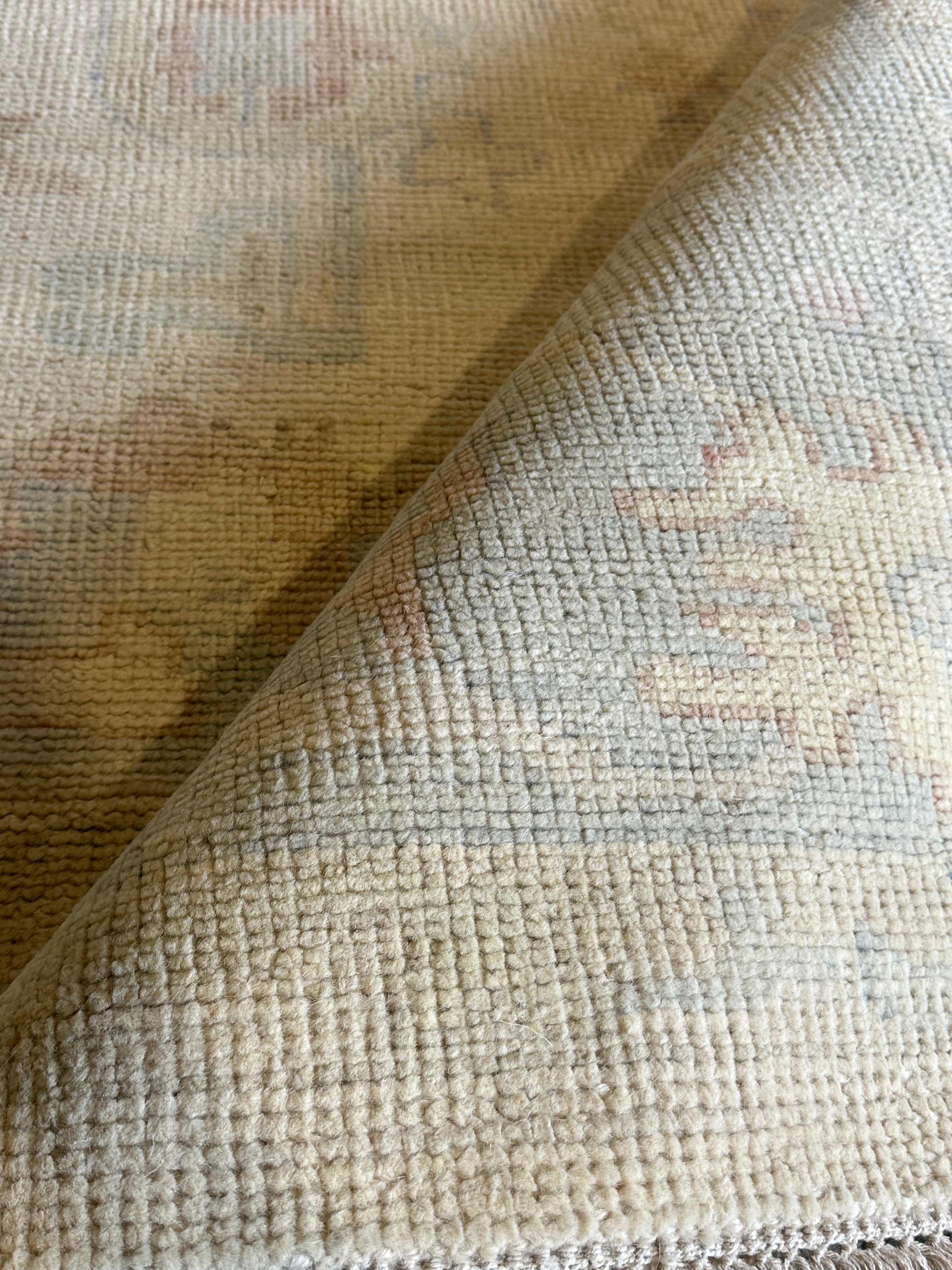Becca 10x14 Cream Hand-Knotted Oushak Rug