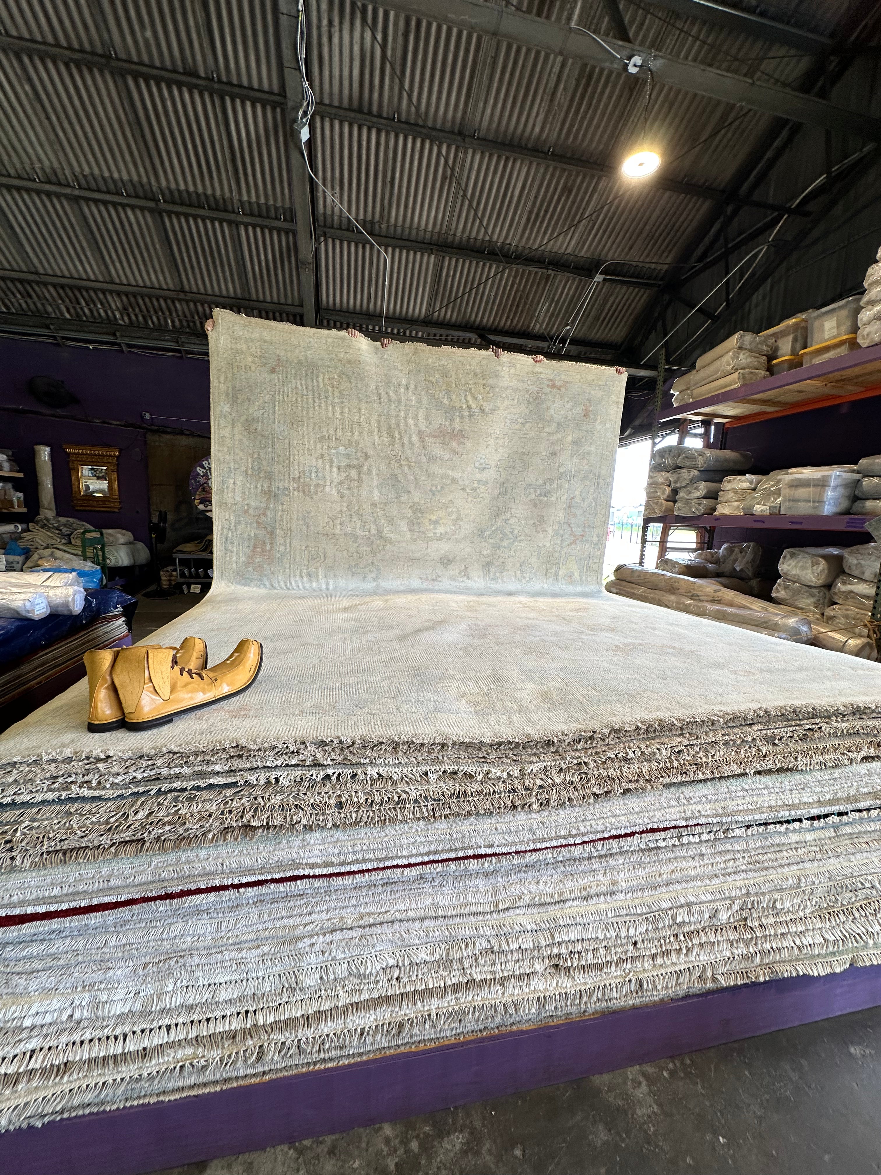 Becca 10x14 Cream Hand-Knotted Oushak Rug