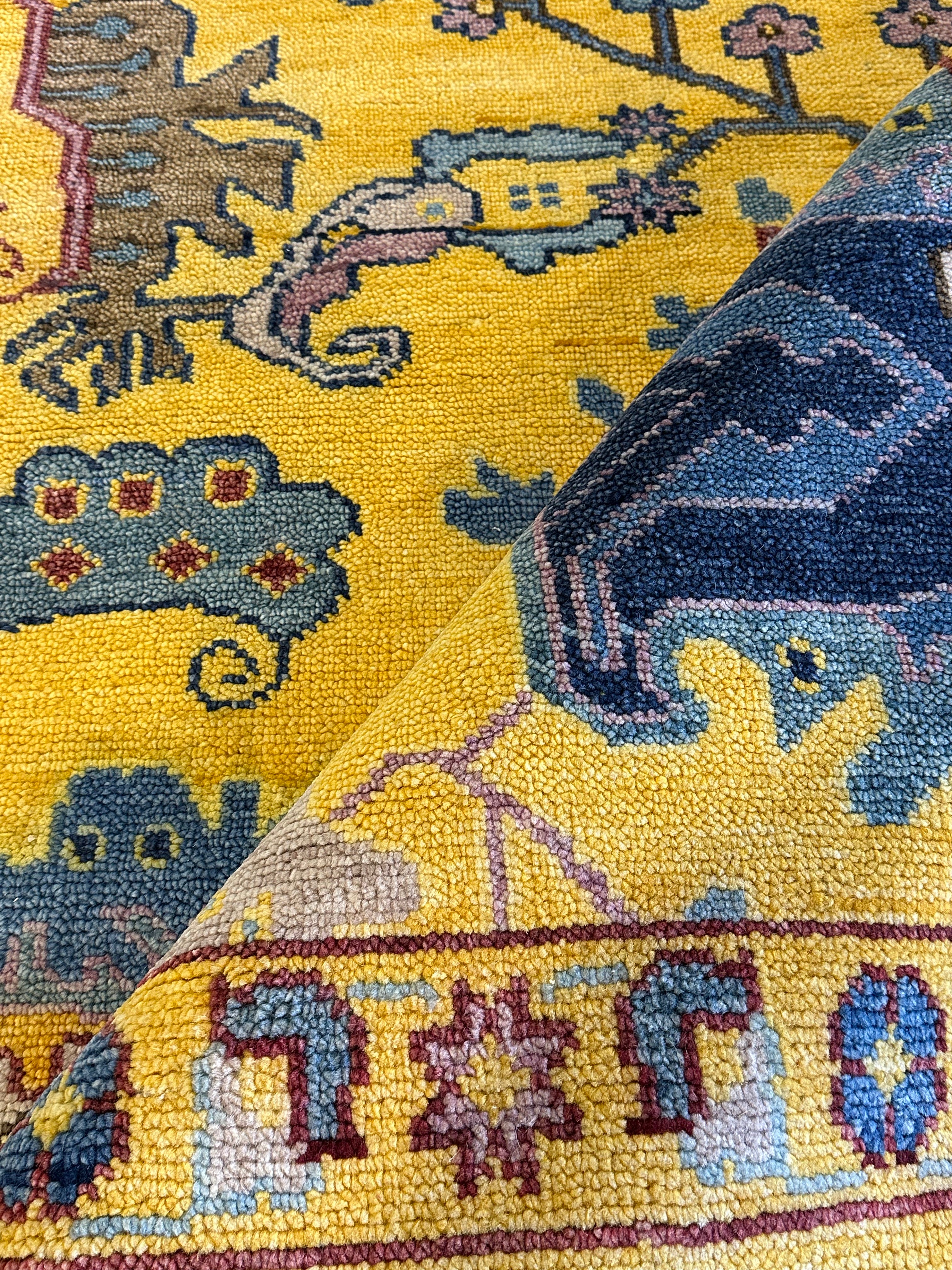 Sophia Rose Wilson 9x12.3 Yellow Hand-Knotted Oushak